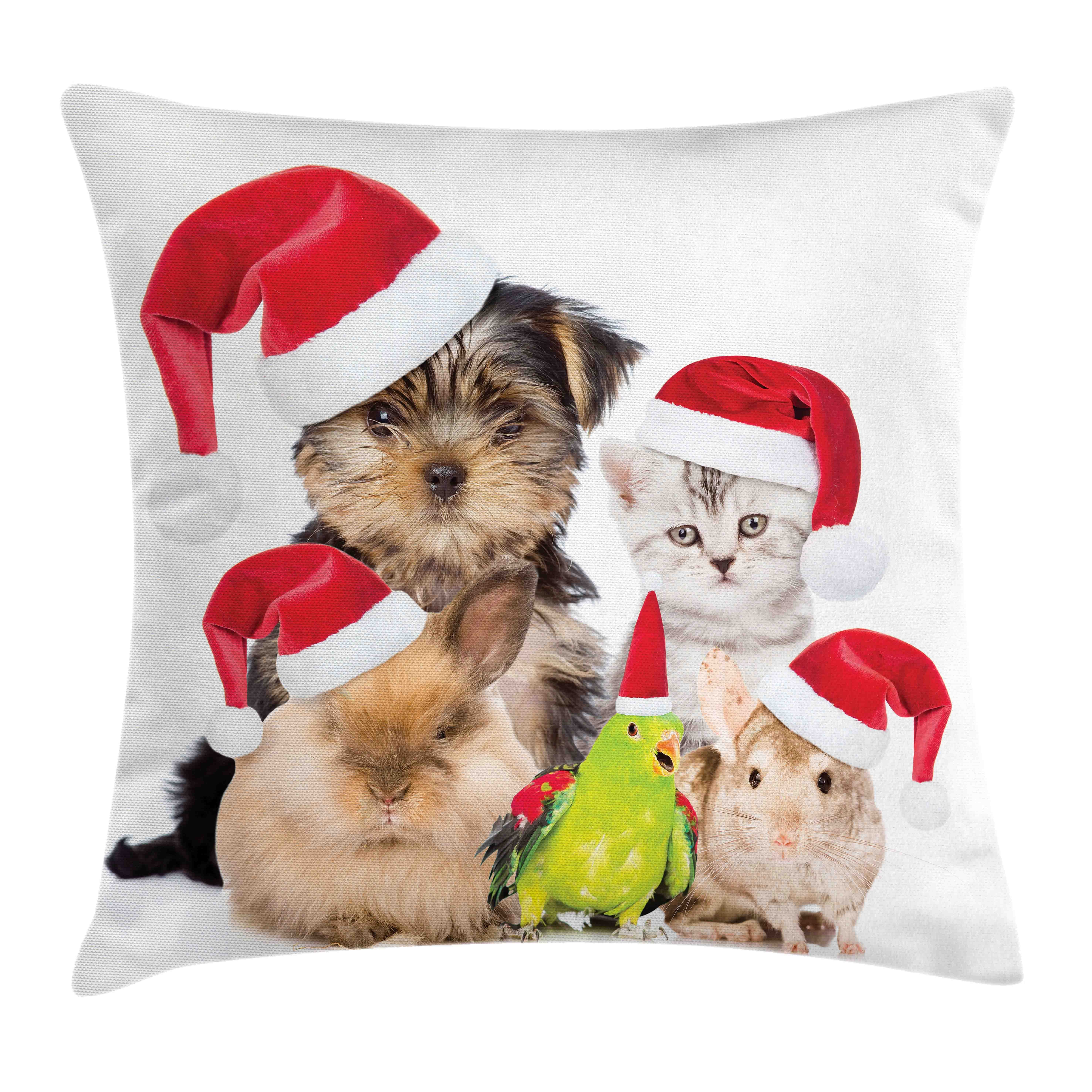Kissenbezüge Reißverschluss Kissenhülle mit Farbfesten Farben Beidseitiger Druck, Abakuhaus (1 Stück), Tiere Weihnachtsthema Haustiere