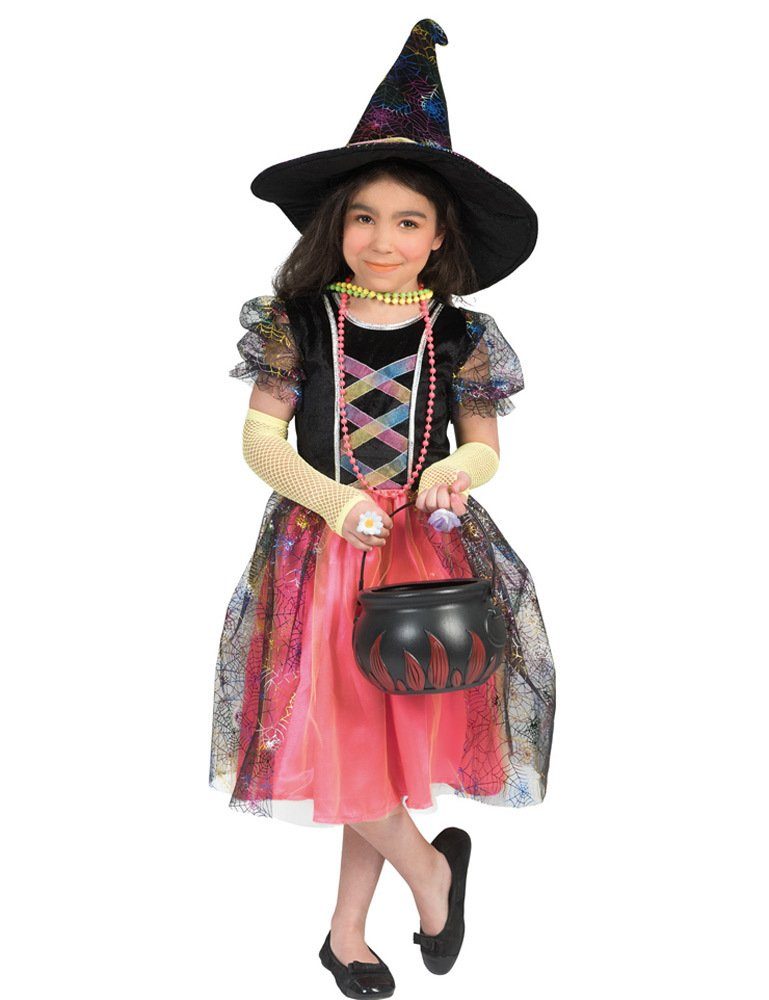 Funny Fashion Hexen-Kostüm "Summer" für Mädchen - Schwarz Pink, Halloween