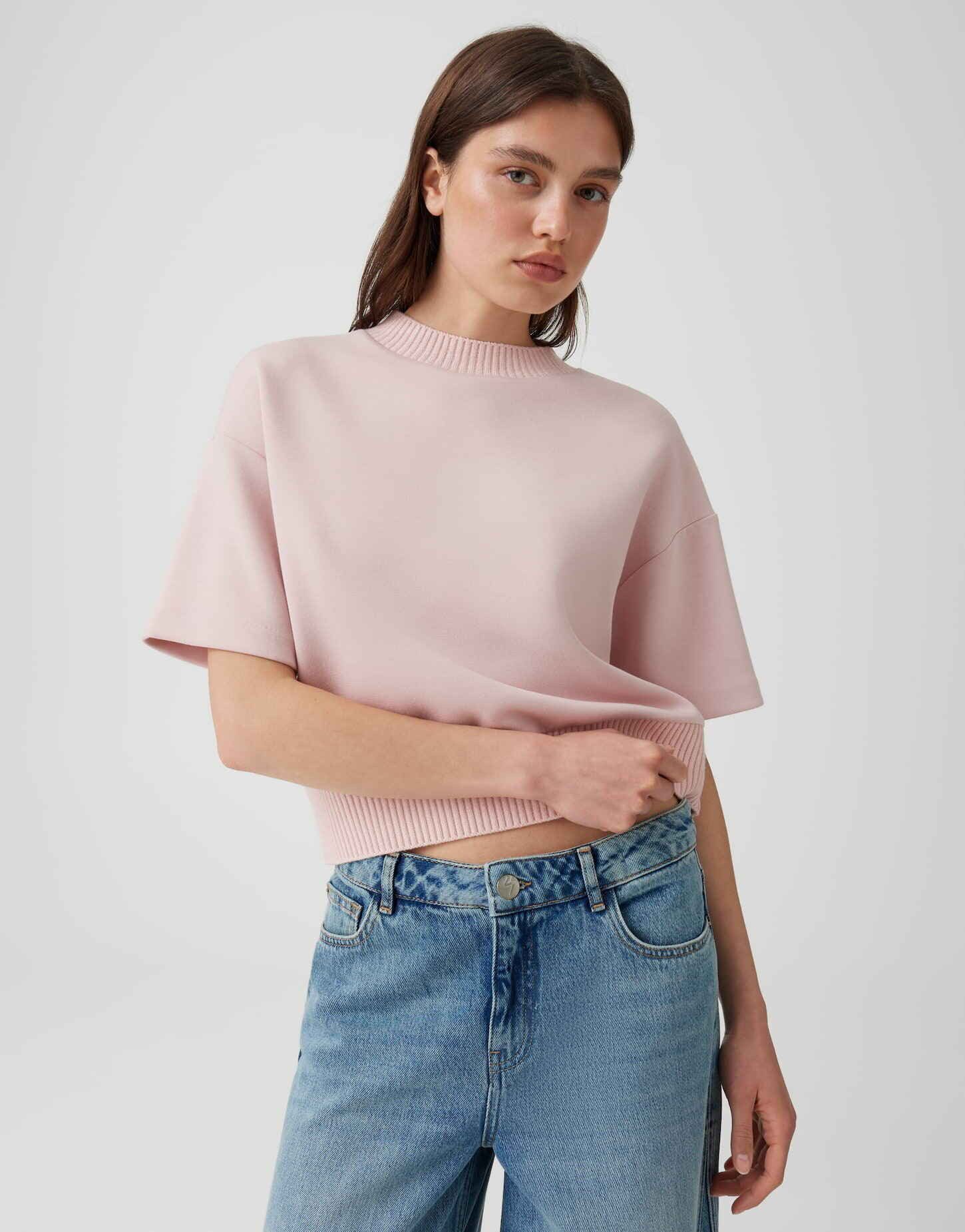 OPUS Sweatshirt mit Mélange Effekt Softes Tragegefühl für entspannte Looks