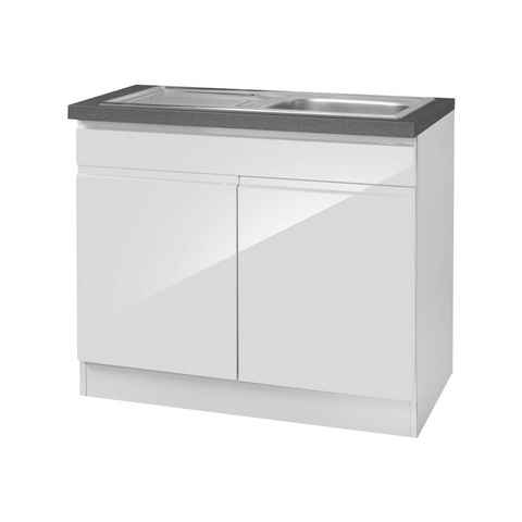 Kochstation Spülenschrank KS-Virginia 100 cm breit, inklusive Einbauspüle