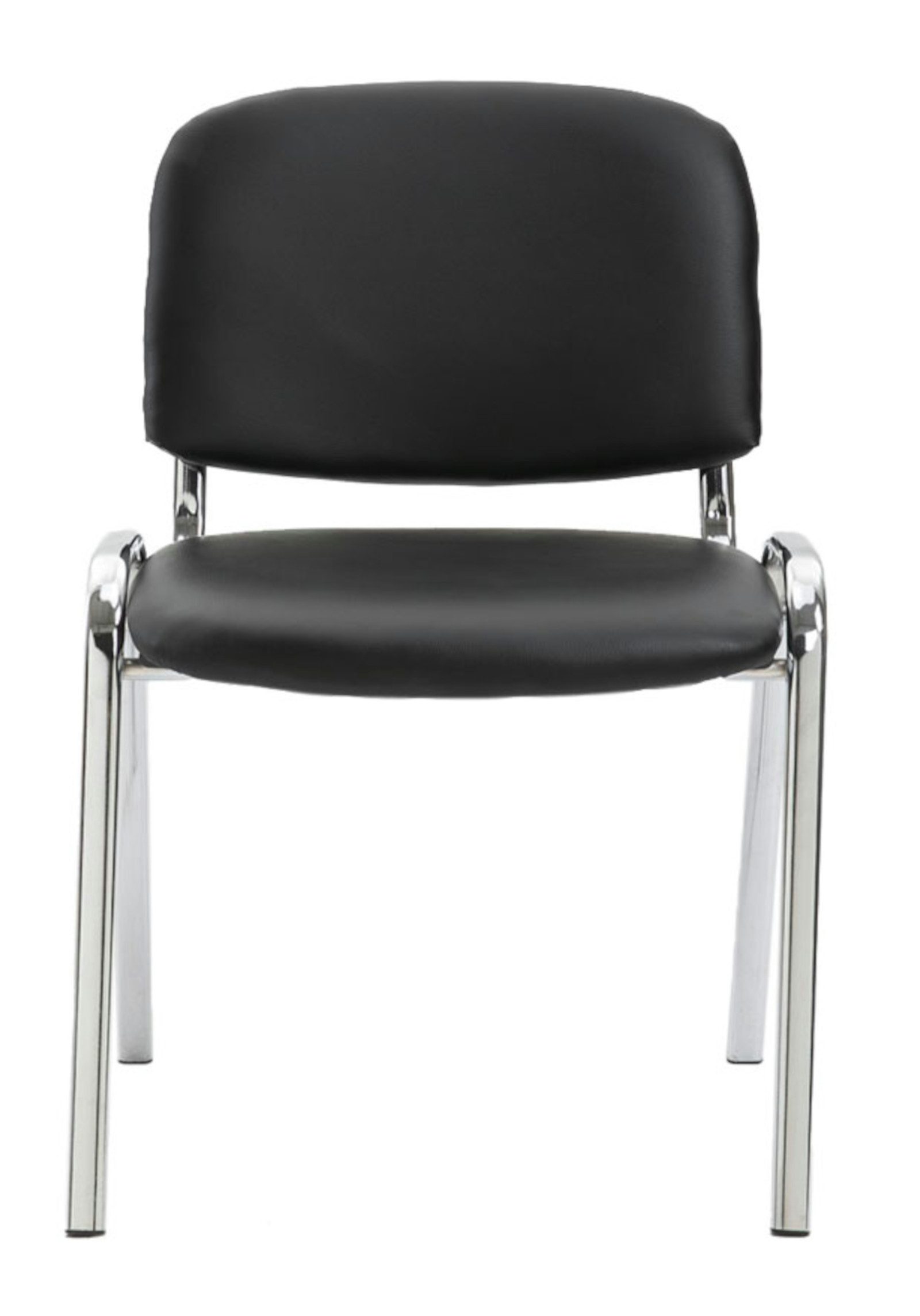 CLP Besucherstuhl Ken Chrom Kunstleder (4er Set), Gepolsterter Sitz