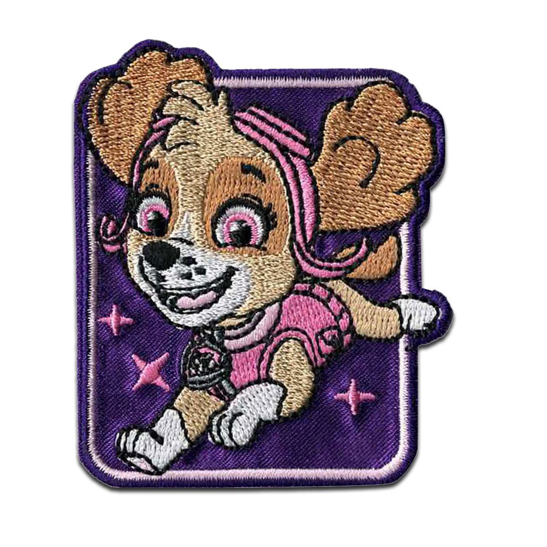 PAW PATROL Aufnäher Bügelbild, Aufbügler, Applikationen, Patches, Flicken, zum aufbügeln, Polyester, Comercial Mercera Paw Patrol Skye Kinder Mädchen - Größe: 6,4 x 5,2 cm