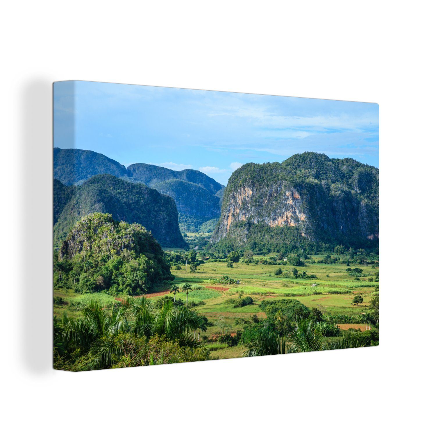 OneMillionCanvasses® Leinwandbild Karstlandschaft im Viñales-Tal in Kuba, (1 St), Wandbild Leinwandbilder, Aufhängefertig, Wanddeko, 30x20 cm