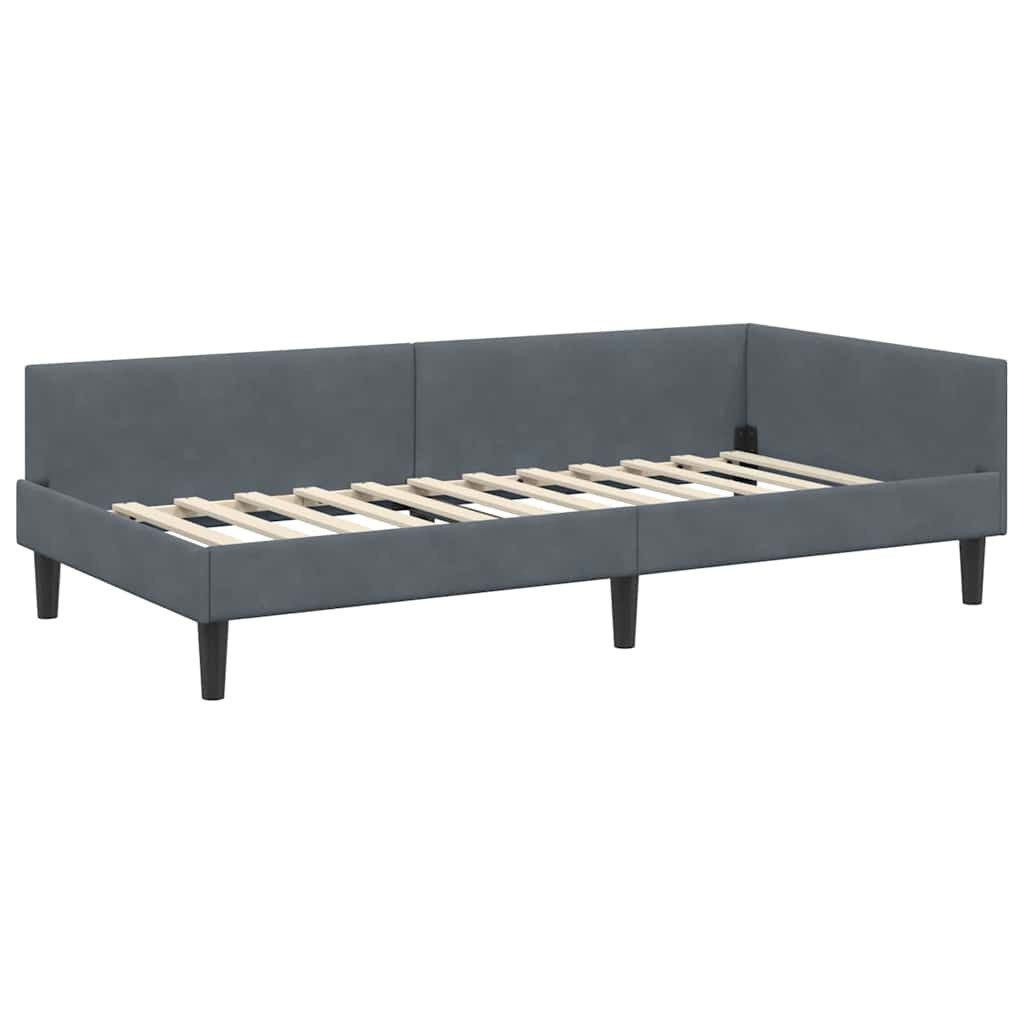 vidaXL Bett Eckbettgestell mit Kopfteil Dunkelgrau 80 cm x 200 cm Stoff (1- günstig online kaufen