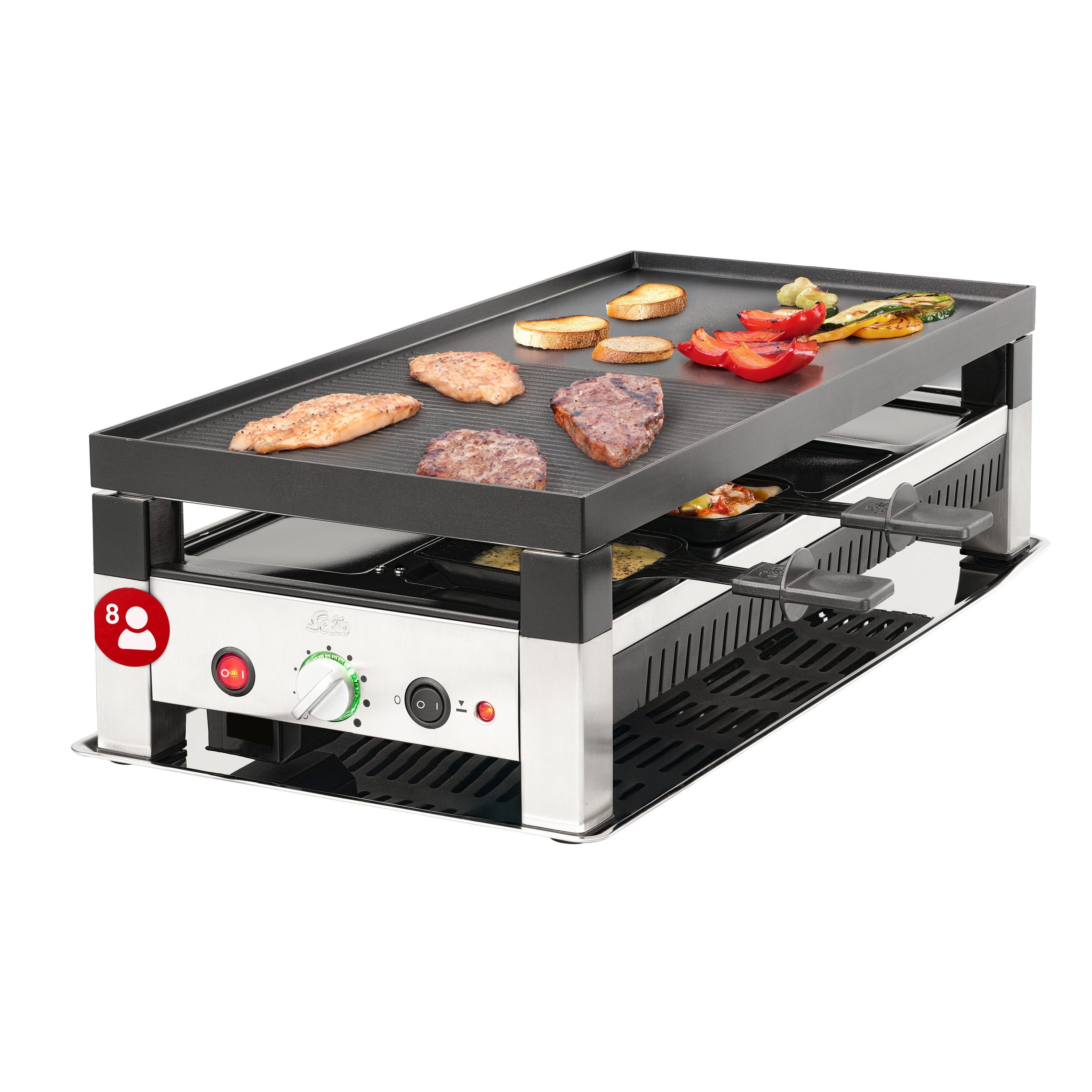 SOLIS OF SWITZERLAND Raclette, 8 Raclettepfännchen, 1400 W