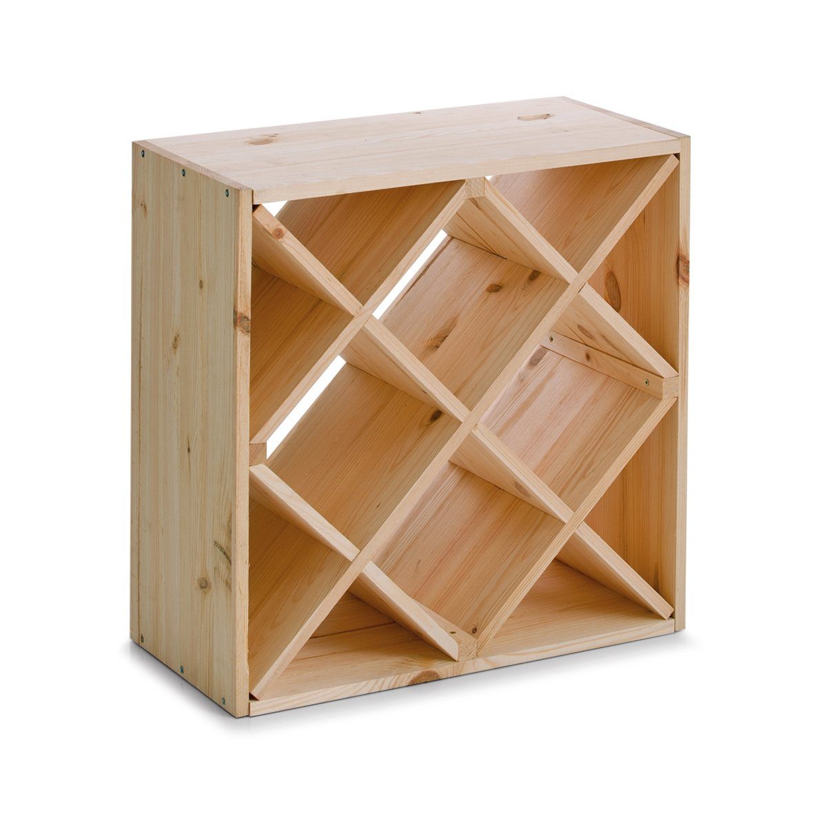 Zeller Present Regal Weinregal, Kiefer, 52 x 25 x 52 cm