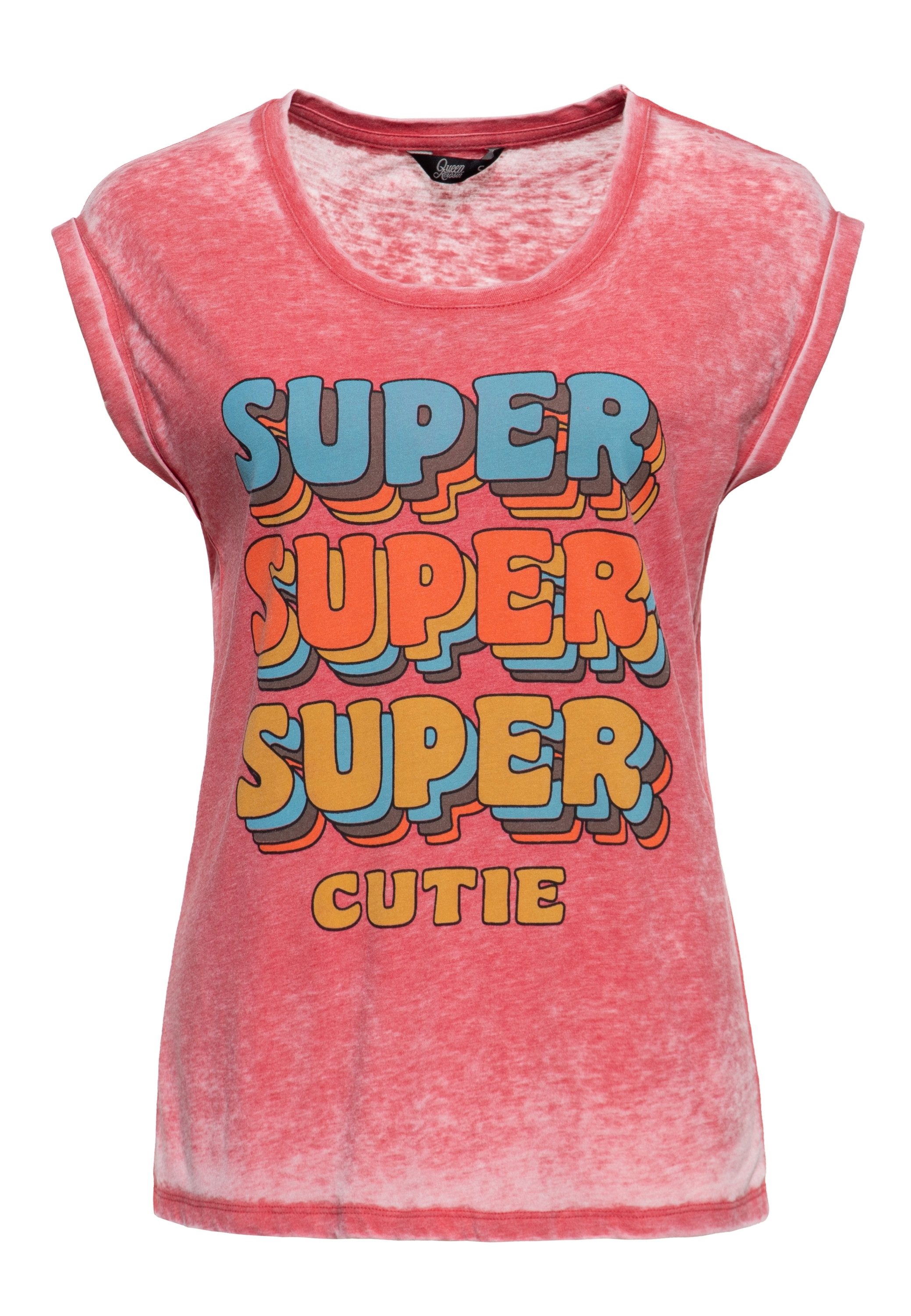 QueenKerosin T-Shirt Super Cutie (1-tlg) Frontprint günstig online kaufen