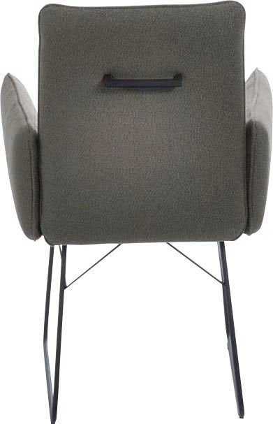 schwarz, schlamm Steppung am St), (1 Armlehnstuhl in Rücken, Metall Wohnen Griff & Sitz im Komfort K+W Drahtkufengestell