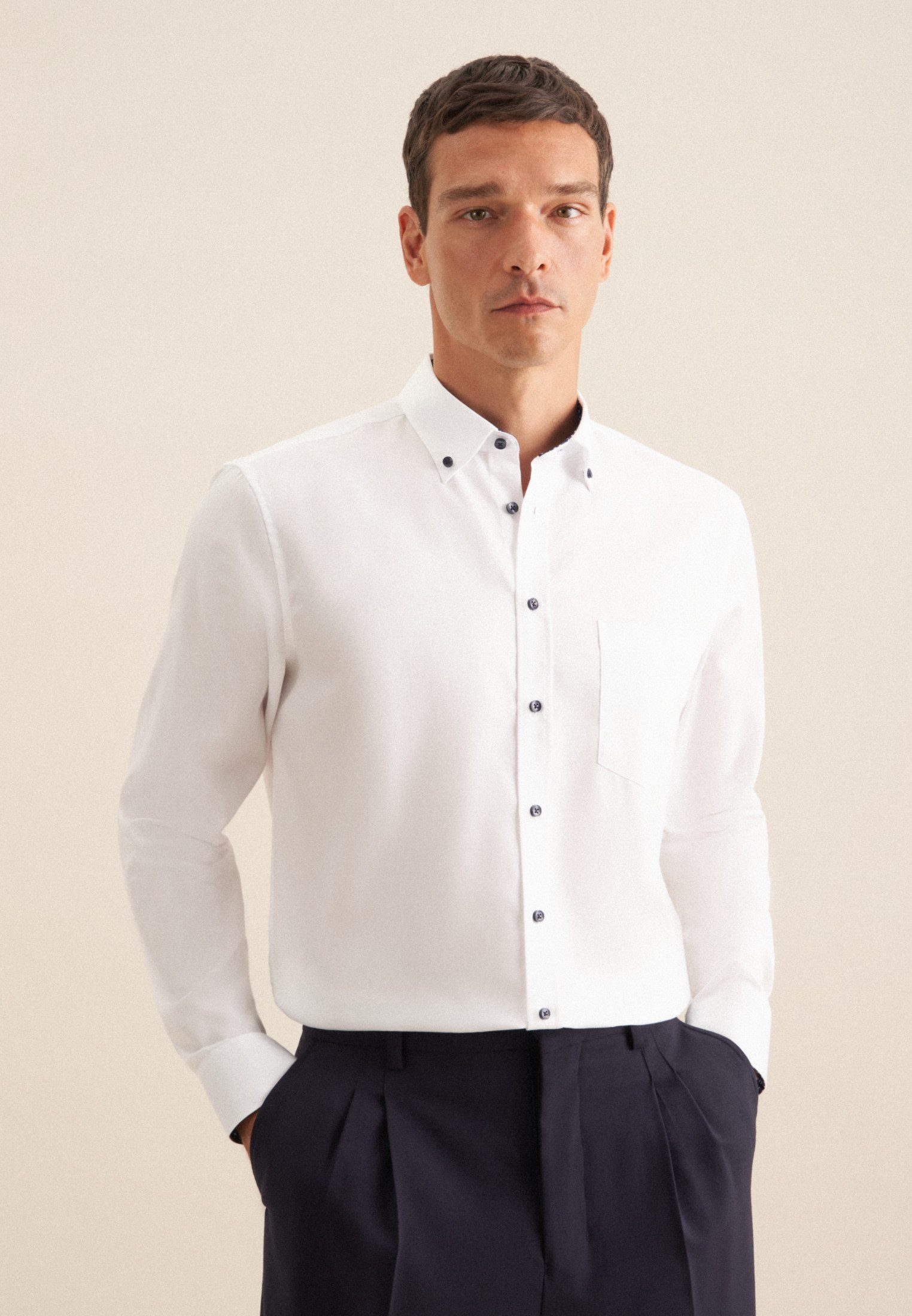 seidensticker Businesshemd Regular Regular Langarm Button-Down-Kragen günstig online kaufen