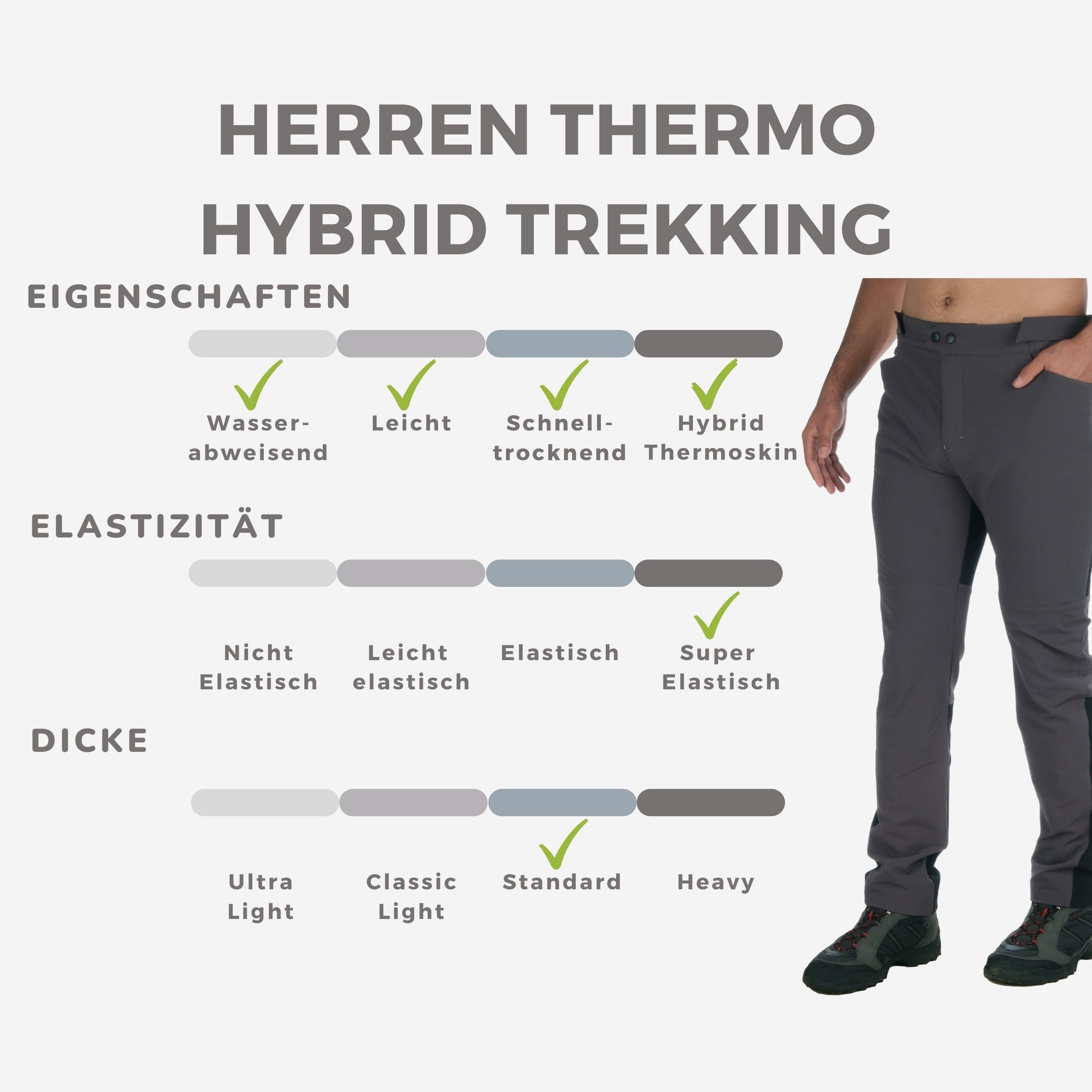 Hybrid Corvara Hose Trekkinghose Herren 58 Thermo Winter Wander Kaymountain Outdoor Graphite