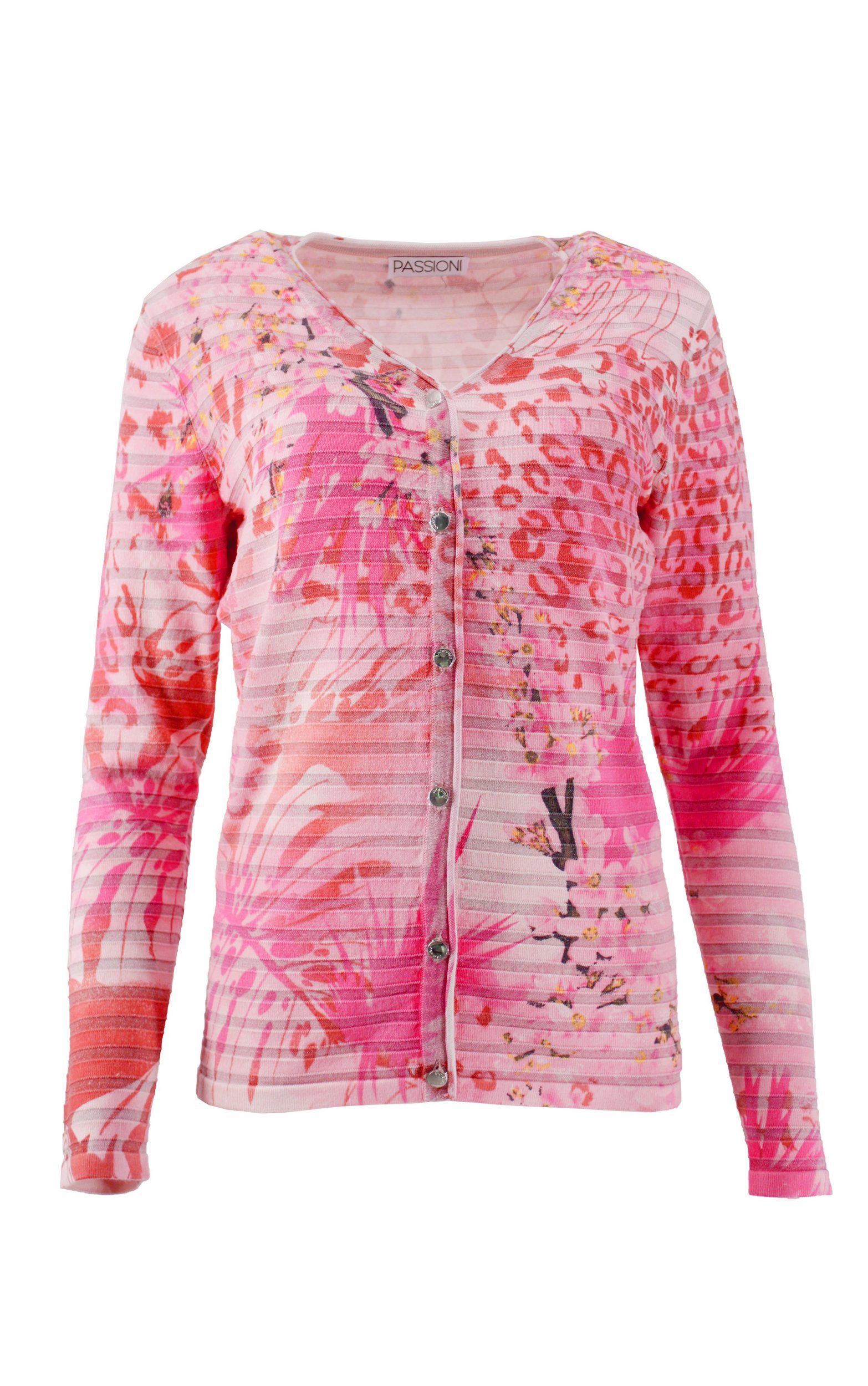 Passioni 2-in-1-Strickjacke Twinset mit floralem Animal-Print – Bild 5 von 5