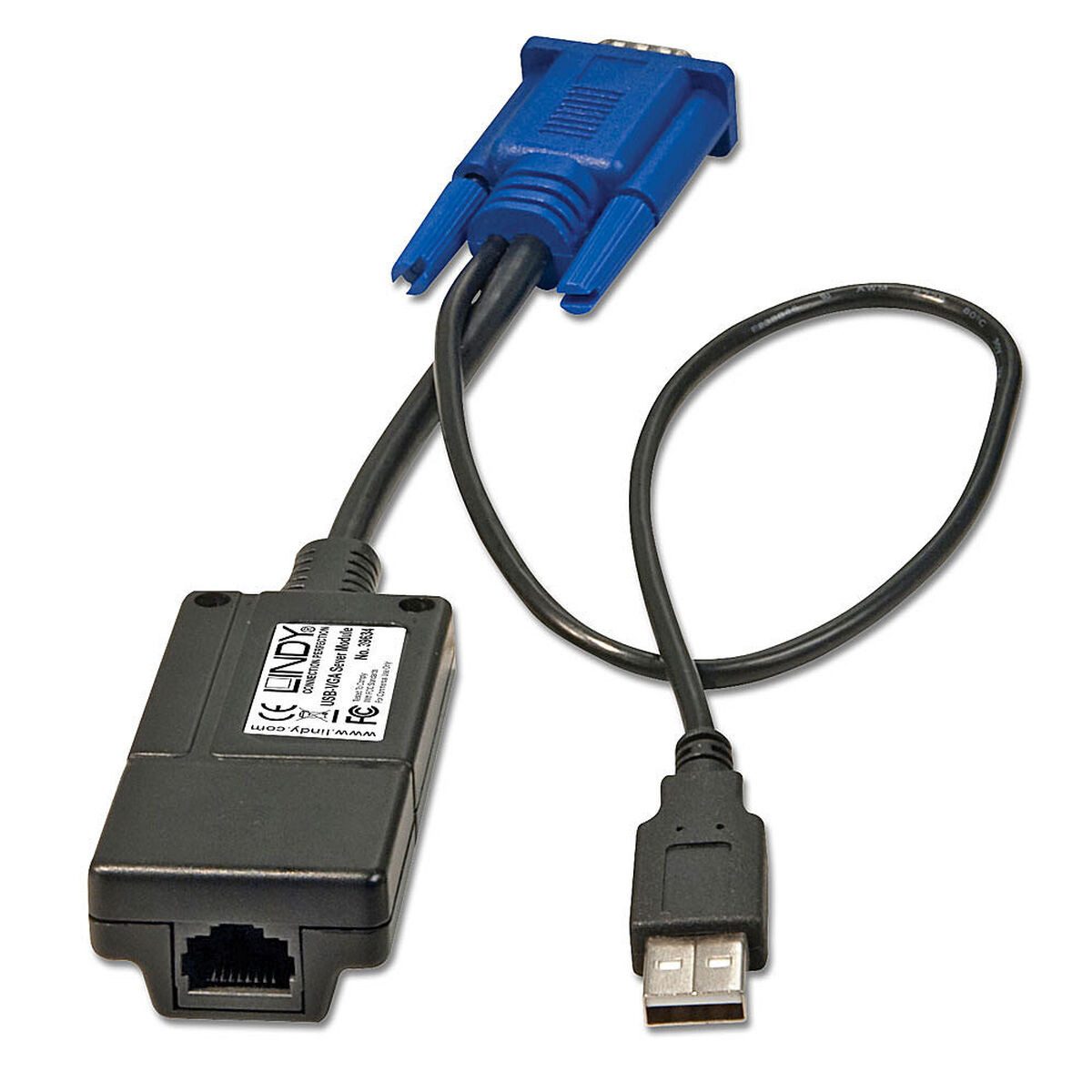 Lindy USB-Kabel, USB-zu-VGA-Adapter LINDY 39634 Schwarz/Blau