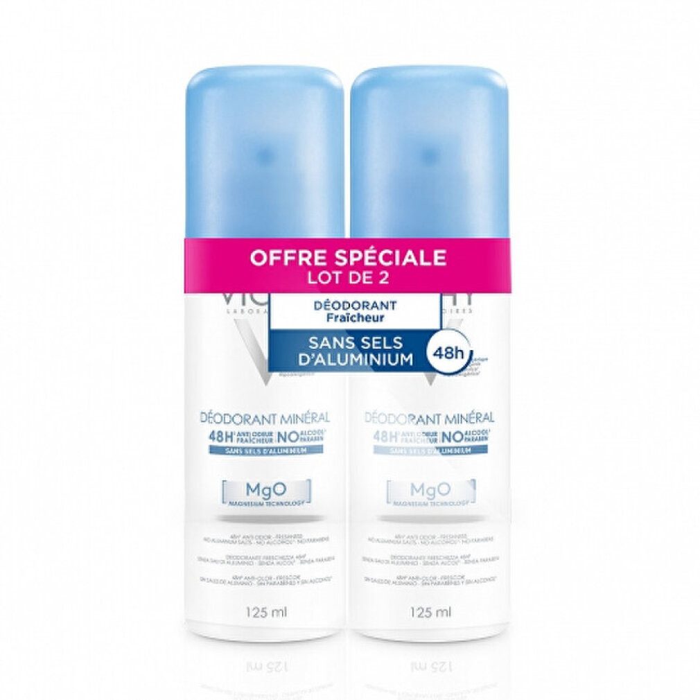 Vichy Deo-Spray Mineral Deodorant Spray 48H (Deodorant Mineral) 2 x