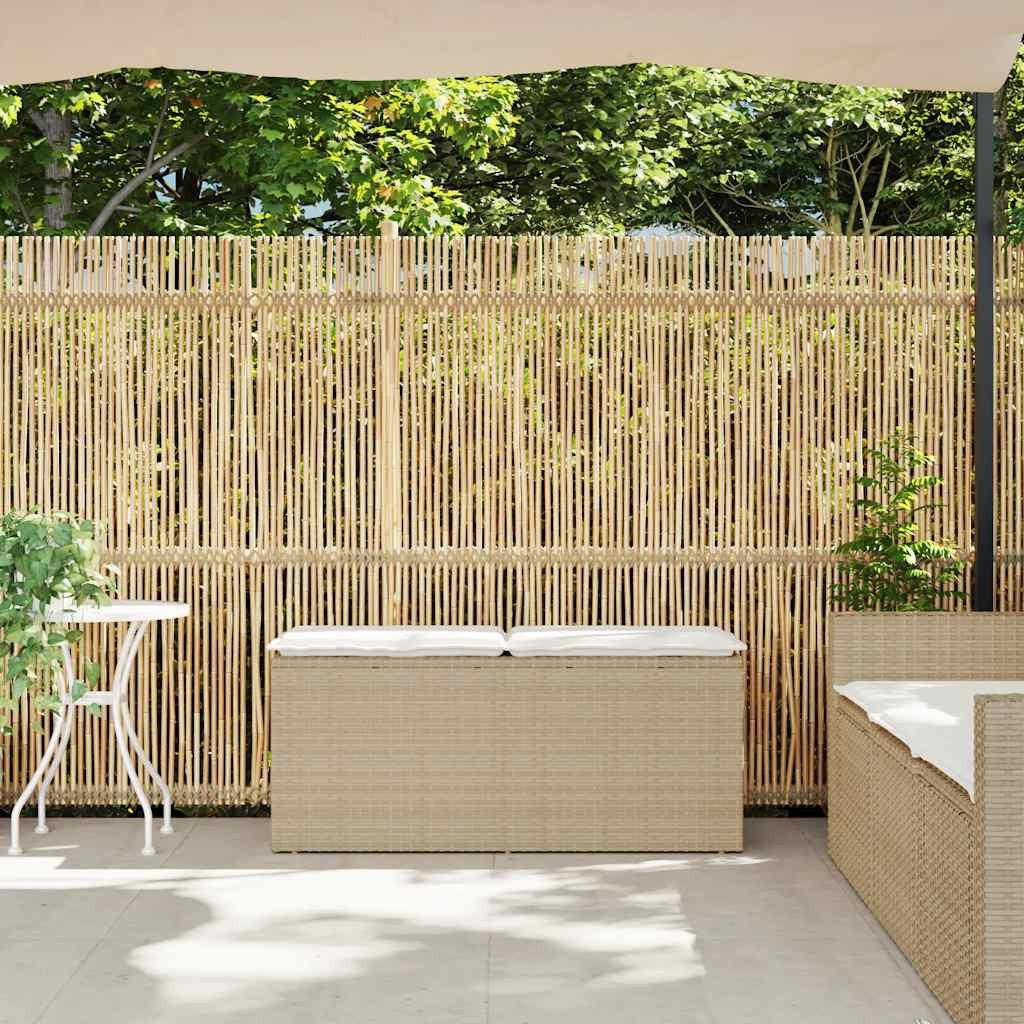 vidaXL Auflagenbox NA Gartentruhe Kissenbox Kissentruhe Auflagenbox mit Kissen Beige 110x