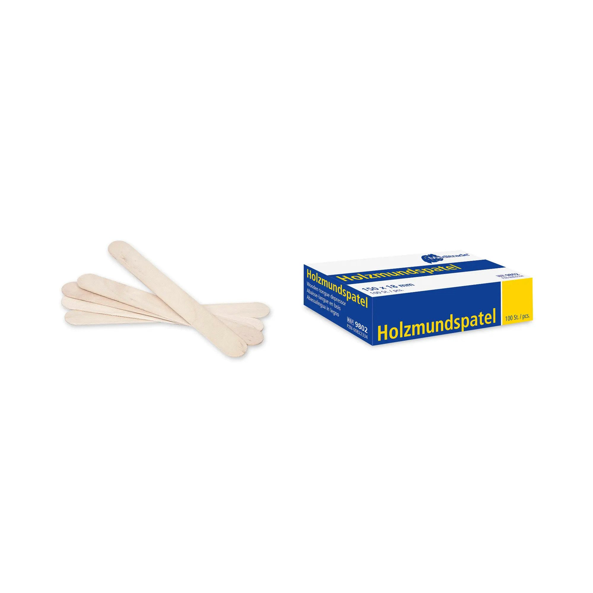 MediTrade Mundpflegecenter Meditrade - Holzmundspatel - splitterfreier Spatel, unsteril - 100stk.