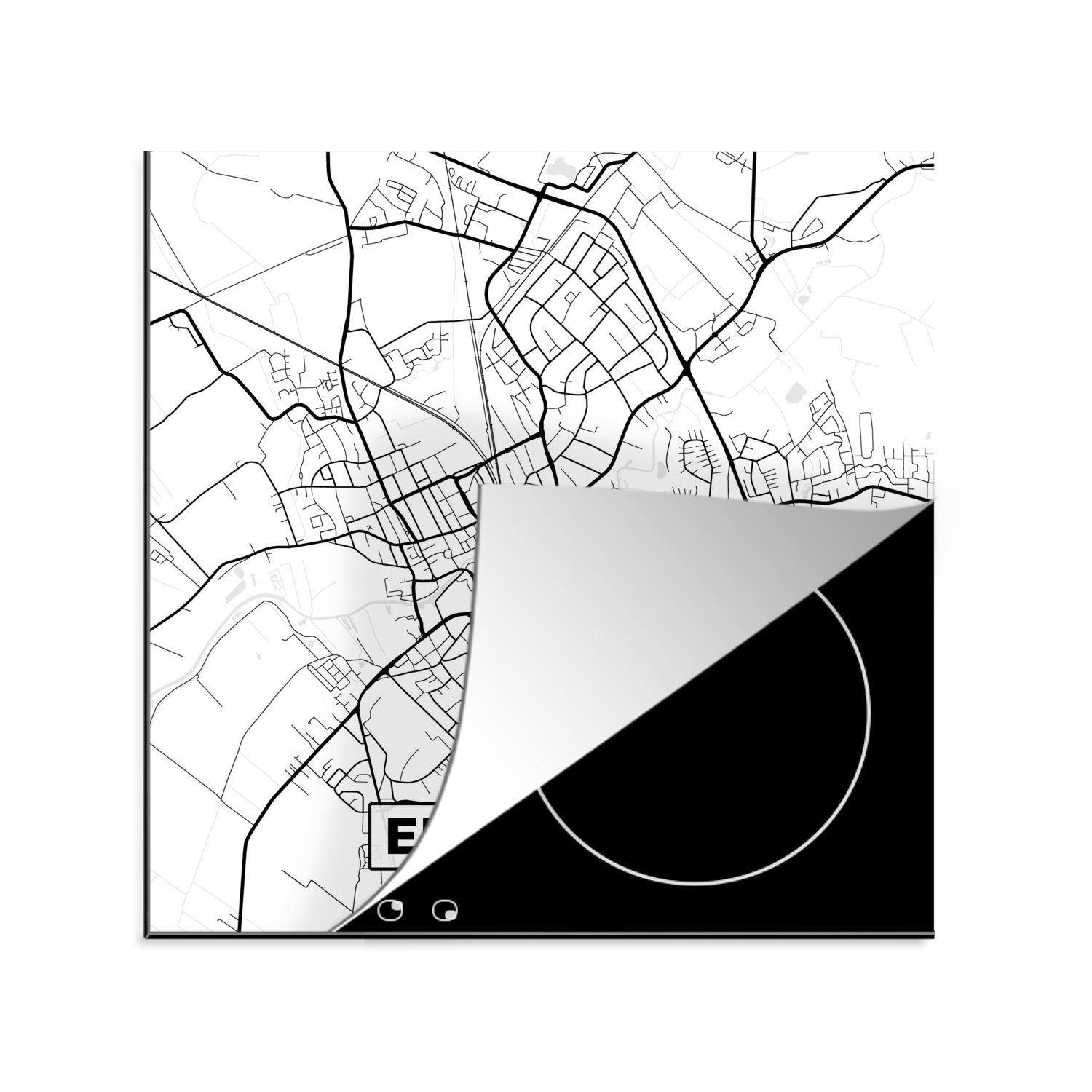 MuchoWow Herdblende-/Abdeckplatte Karte - Stadtplan - Elmshorn, Vinyl, (1 tlg), 78x78 cm, Ceranfeldabdeckung, Arbeitsplatte für küche