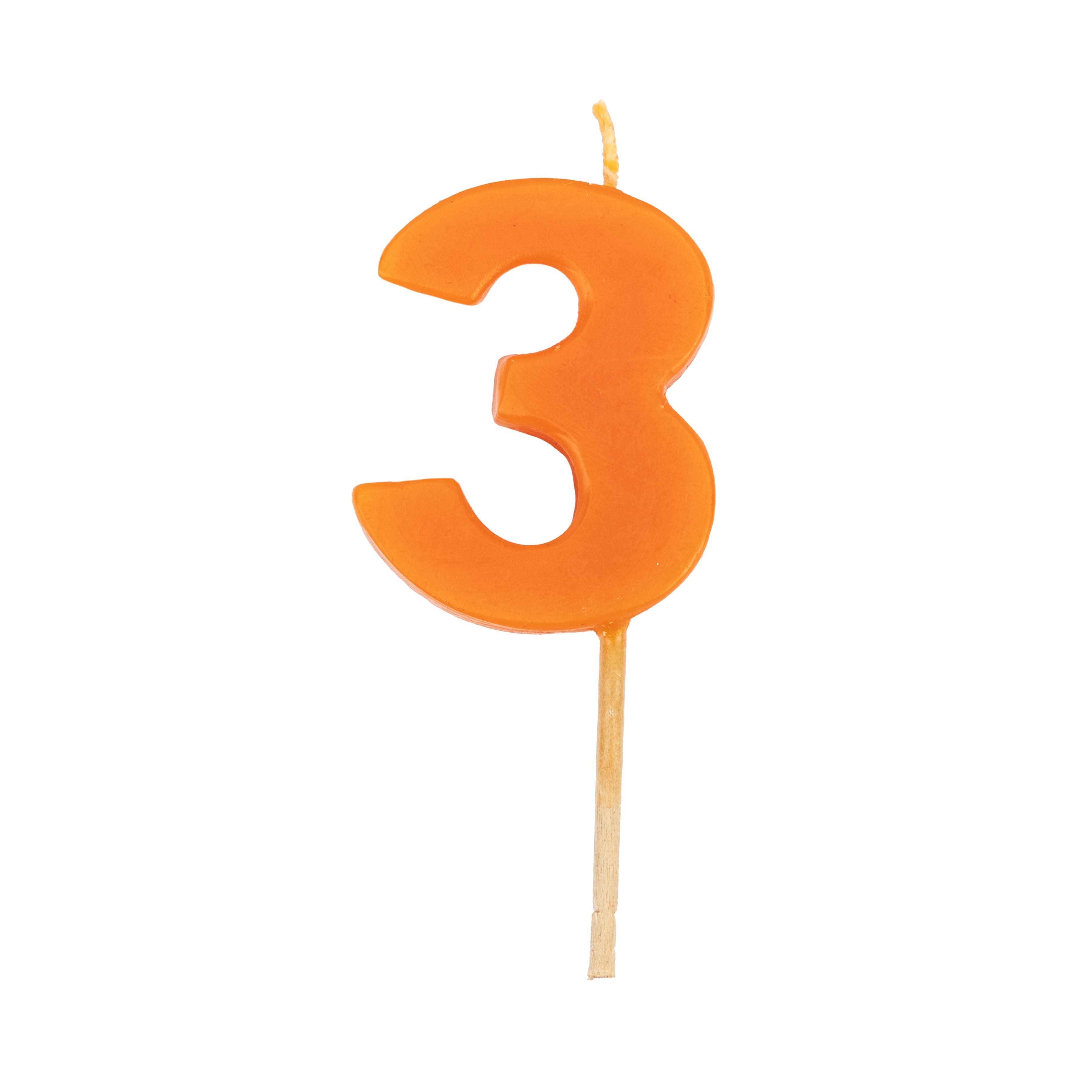 Formkerze Zahlenkerze "3", Handmade