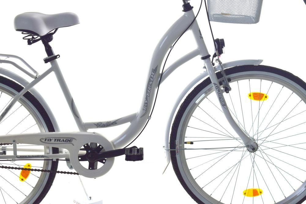 T&Y Trade Cityrad 28 Zoll Mädchen Damen City Fahrrad Rad Bike 3 GANG NEXUS Reflex Weiß, 3 Gang Shimano, Nabenschaltung, Rücktritt, Gepäckträger, Licht, 3 Nexus Gang, Seitenständer, Korb