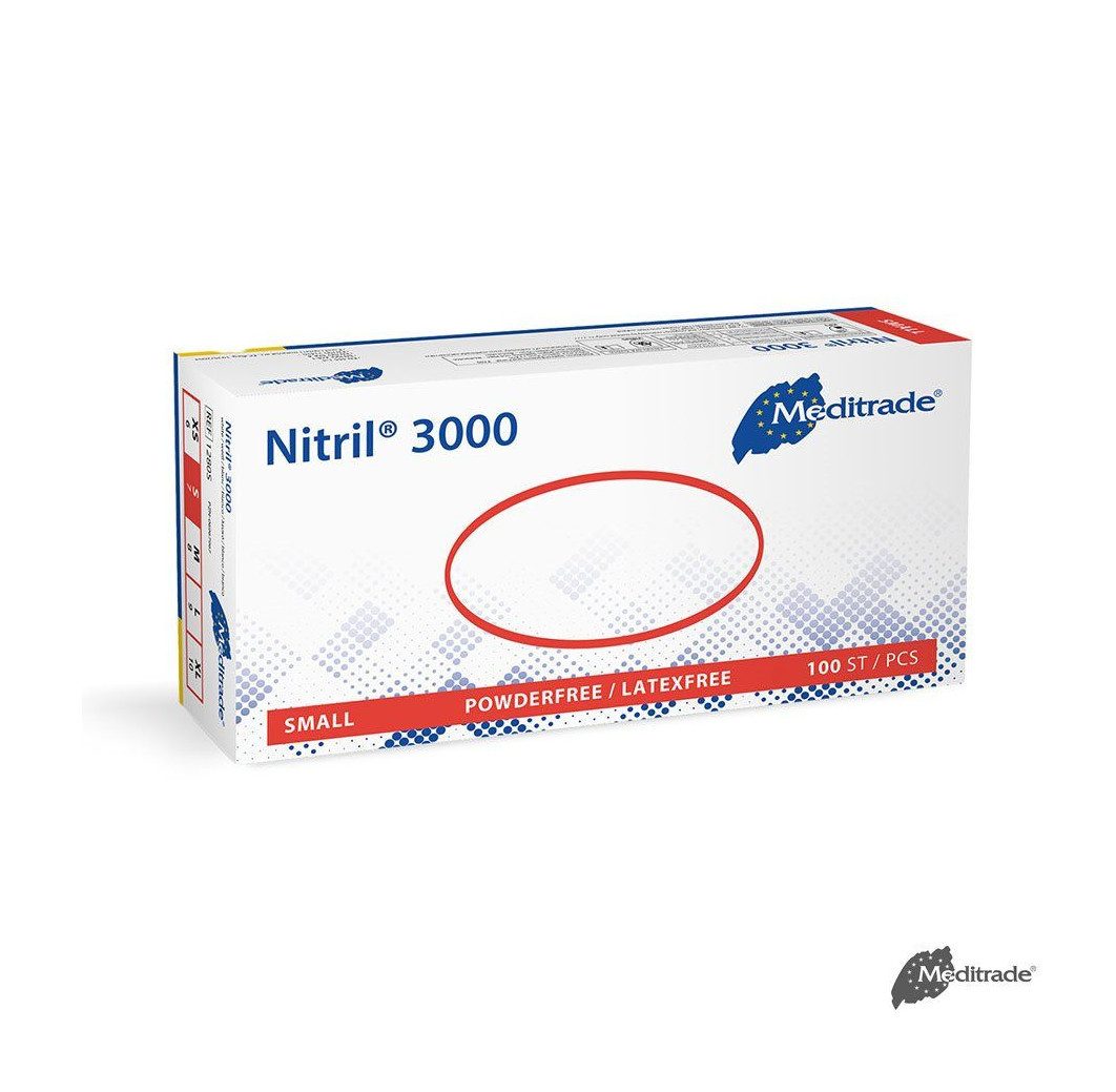 DocMed Nitril-Handschuhe Nitril 3000 U.-Handschuhe, PF, Gr. XS/S/M/L/XL (Einmalhandschuhe, 100-St., Unsteril – geeignet für nicht sterile Anwendungen) Latexfreies Material, Ideal für Allergiker und empfindliche Haut