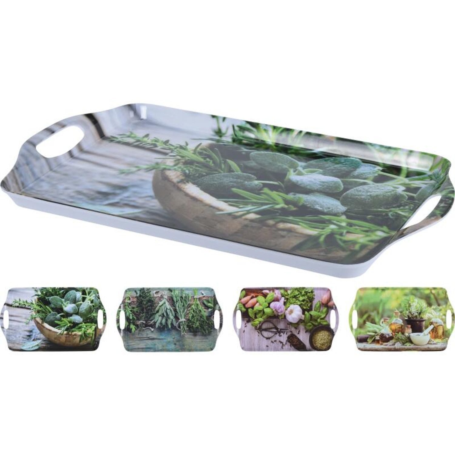 Koopman Servierplatte 24 Stück Tablett 38x23cm grün Platte Teller tragen servieren Tisch