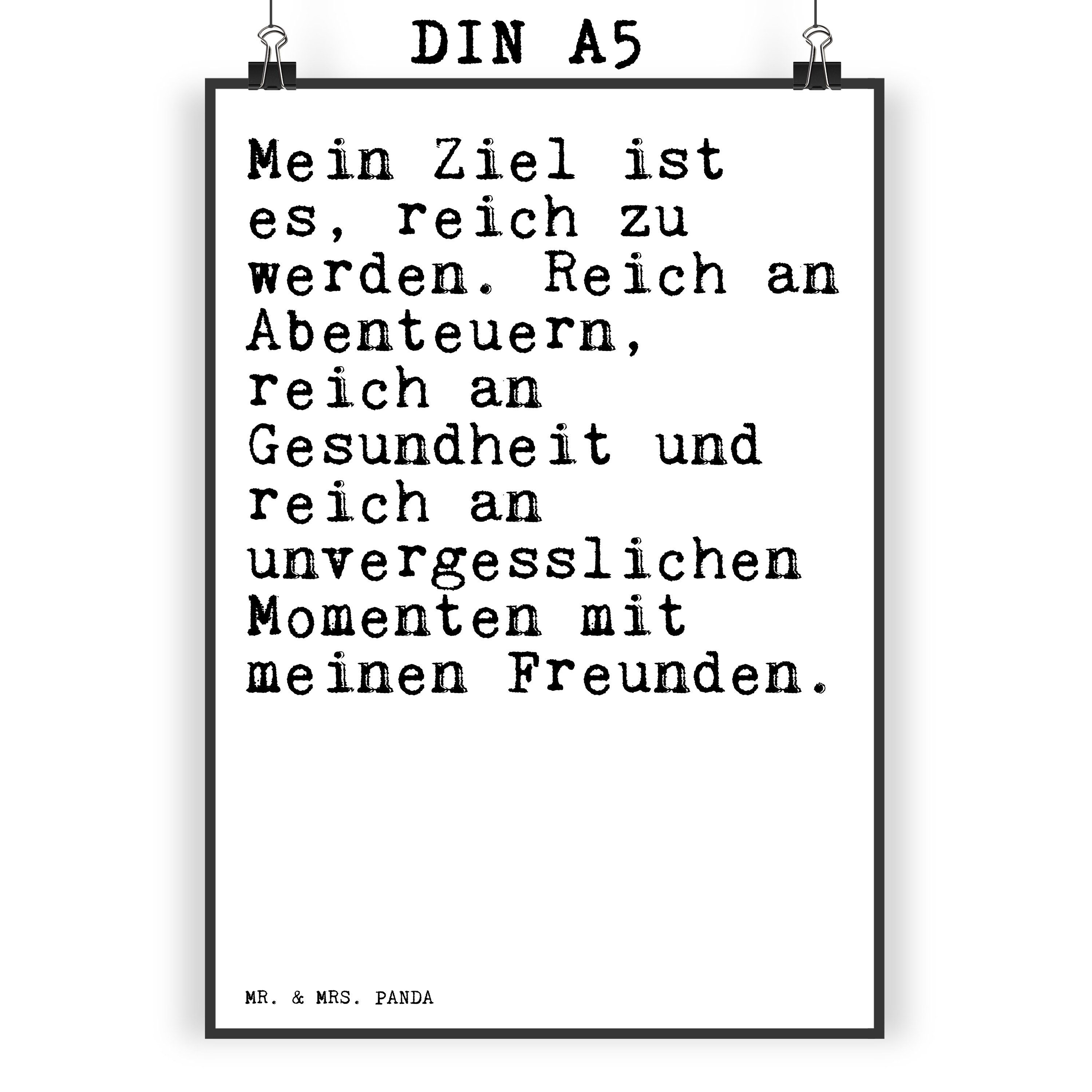 Mr. & Mrs. Panda Poster »Mein Ziel ist es,... Weiß Geschenk, Beste