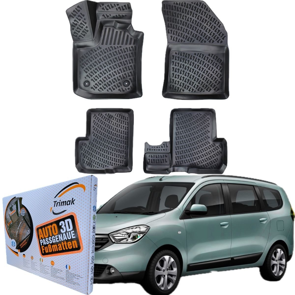 Passform-Fußmatten Oder Kofferraumwanne Oder Set für Dacia Lodgy