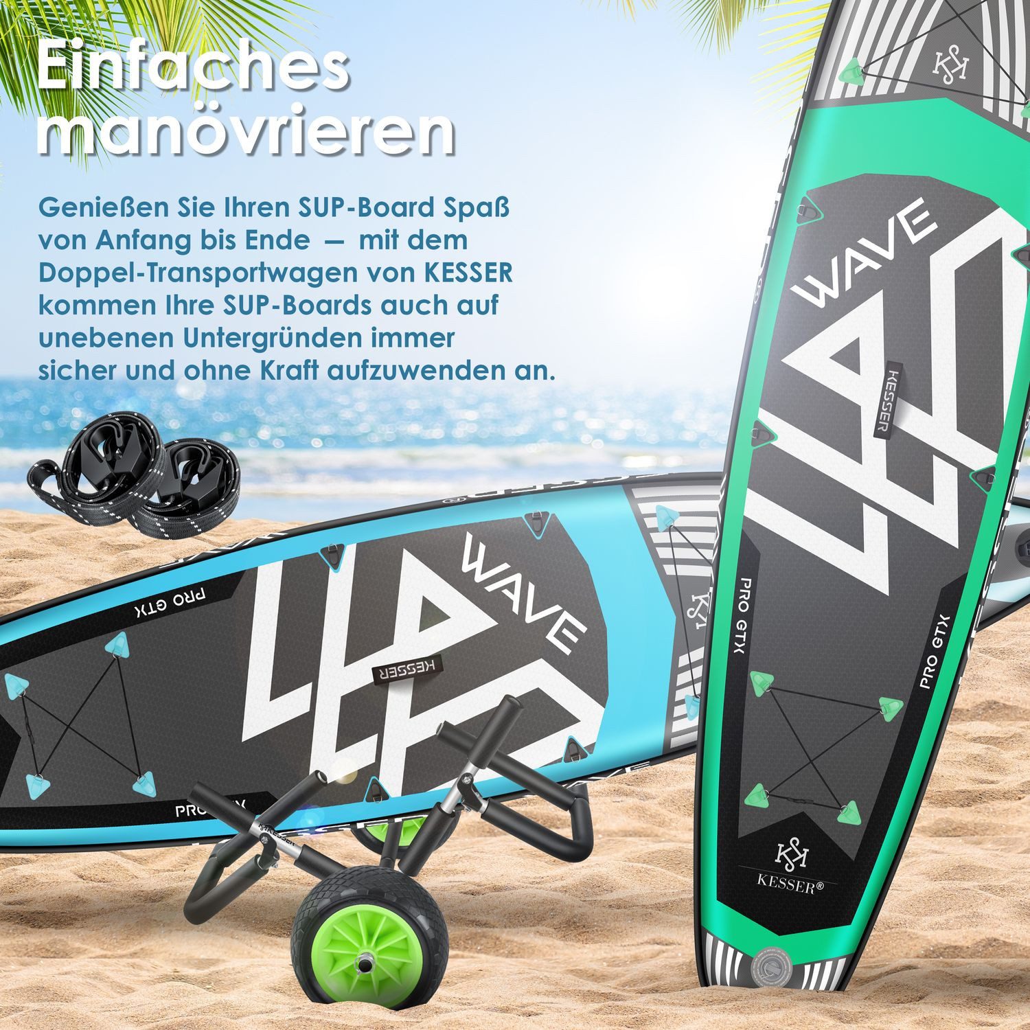 KESSER SUP Transport Trolley, Surfboard Transport Trolley for SUP Boards (Stand Up)