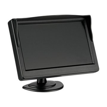 CARMATRIX BDW-500 Rückfahrkamera (HD Funk-Rückfahrsystem mit 5" Monitor und Auto Rückfahrkamera, 170°, HD Auflösung, IPS Monitor, für Nummernschild, Kennzeichenhalter)