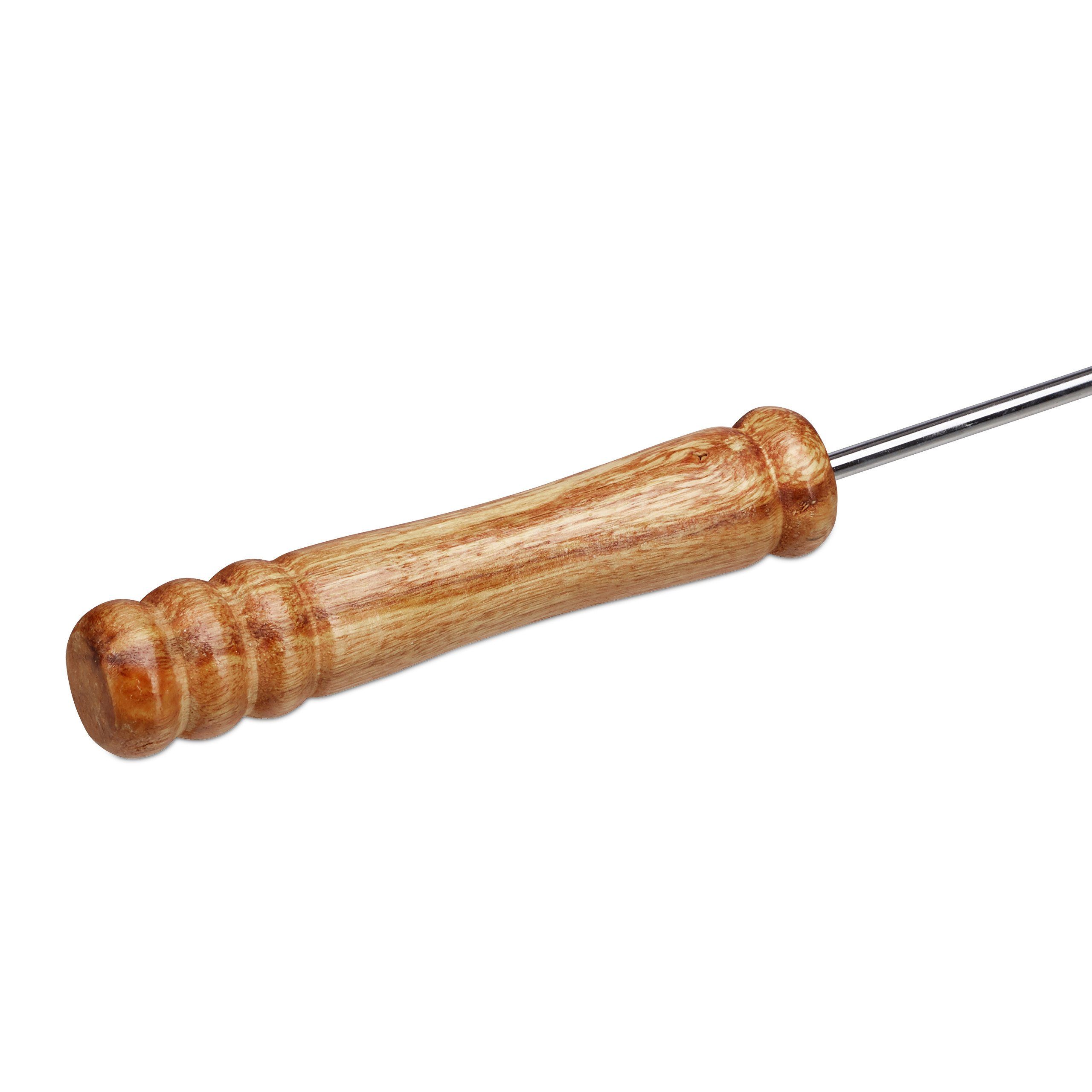 relaxdays Lagerfeuer-Grillspieß Extra lange Grillspieße 6er Set