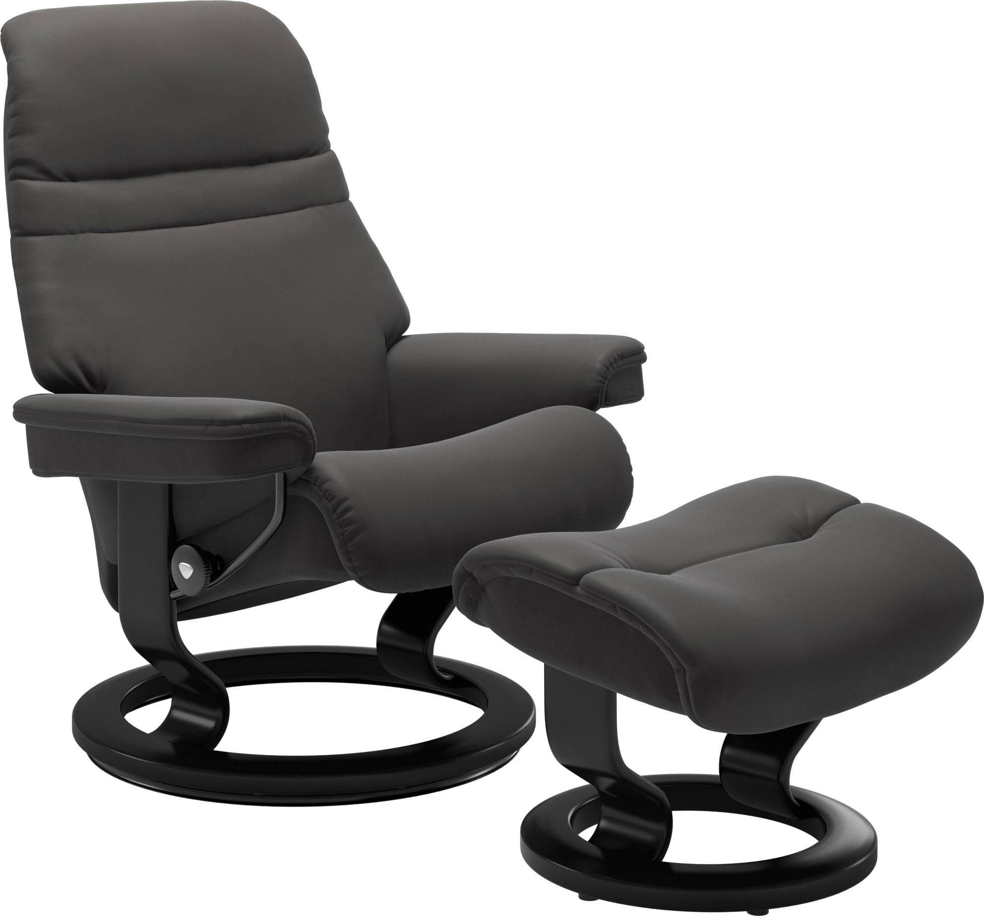 Stressless® Relaxsessel Sunrise (Set, S, Größe mit Classic Base, Hocker), mit Relaxsessel Schwarz Gestell