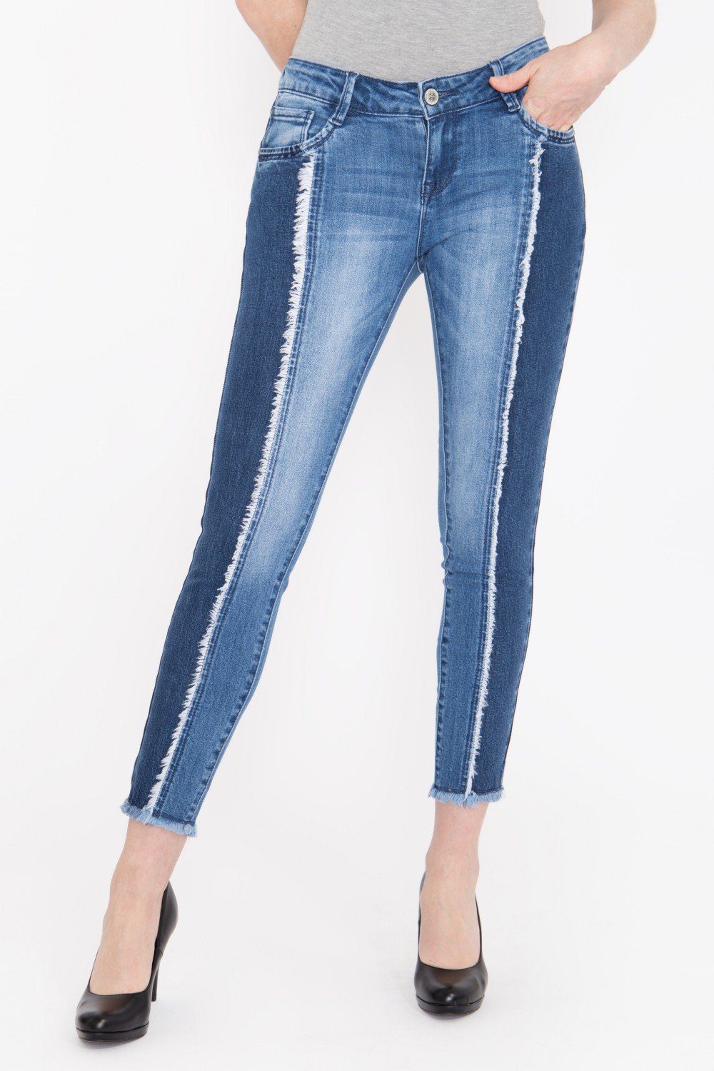 Blue Monkey 7/8-Jeans »Natalia 3861« verkürzte Form mit modischen  Fransendetails online kaufen | OTTO