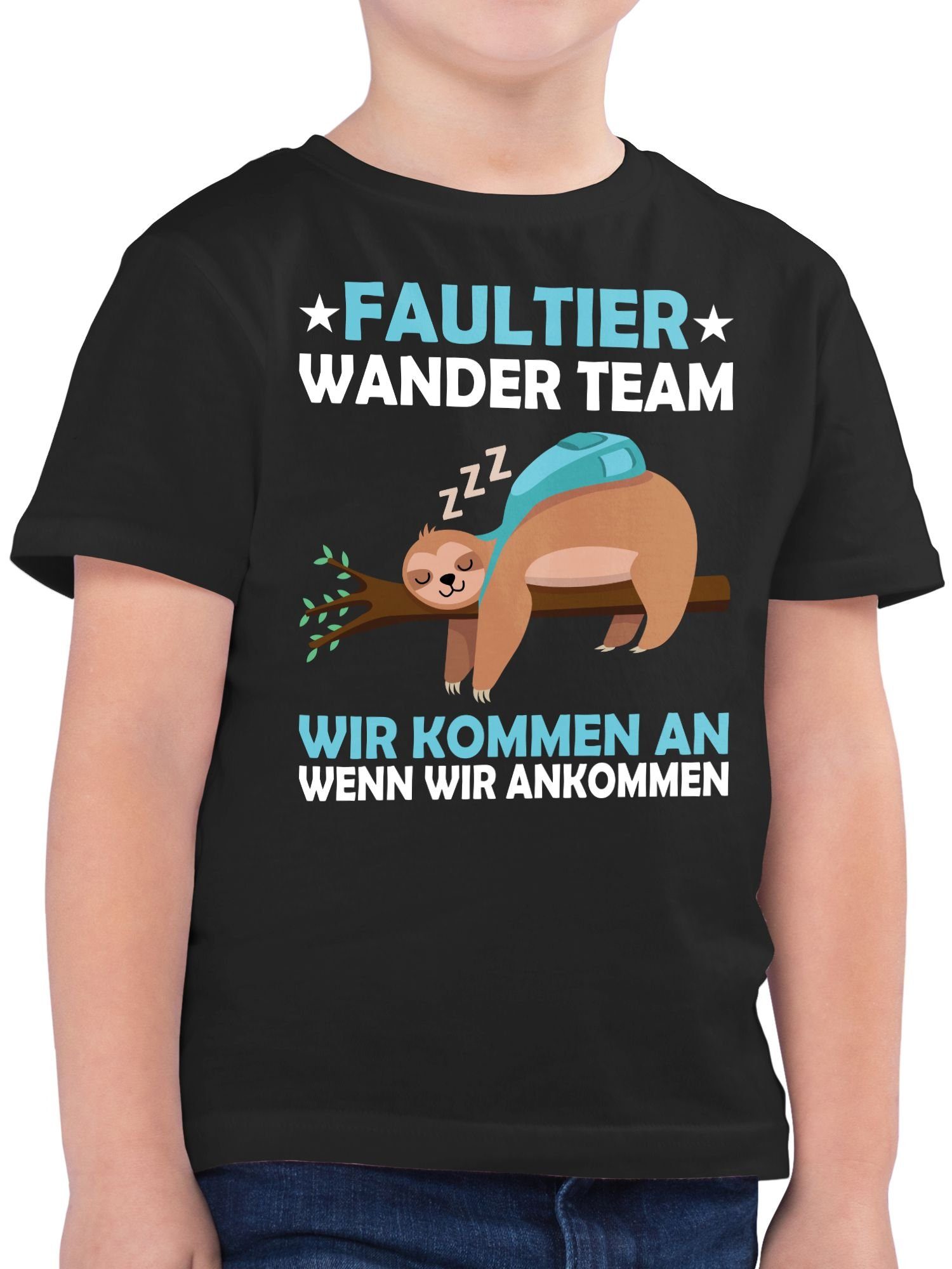 Kinder Kids (Gr. 92 - 146) Shirtracer T-Shirt Faultier Wander Team - Statement Sprüche Kinder - Jungen Kinder T-Shirt Spruch Spr