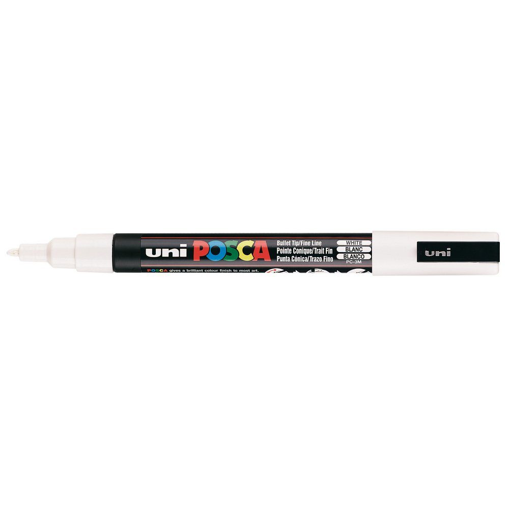 POSCA Marker Marker PC-3M, mit Rundspitze, verschiedene Farbauswahl Weiß