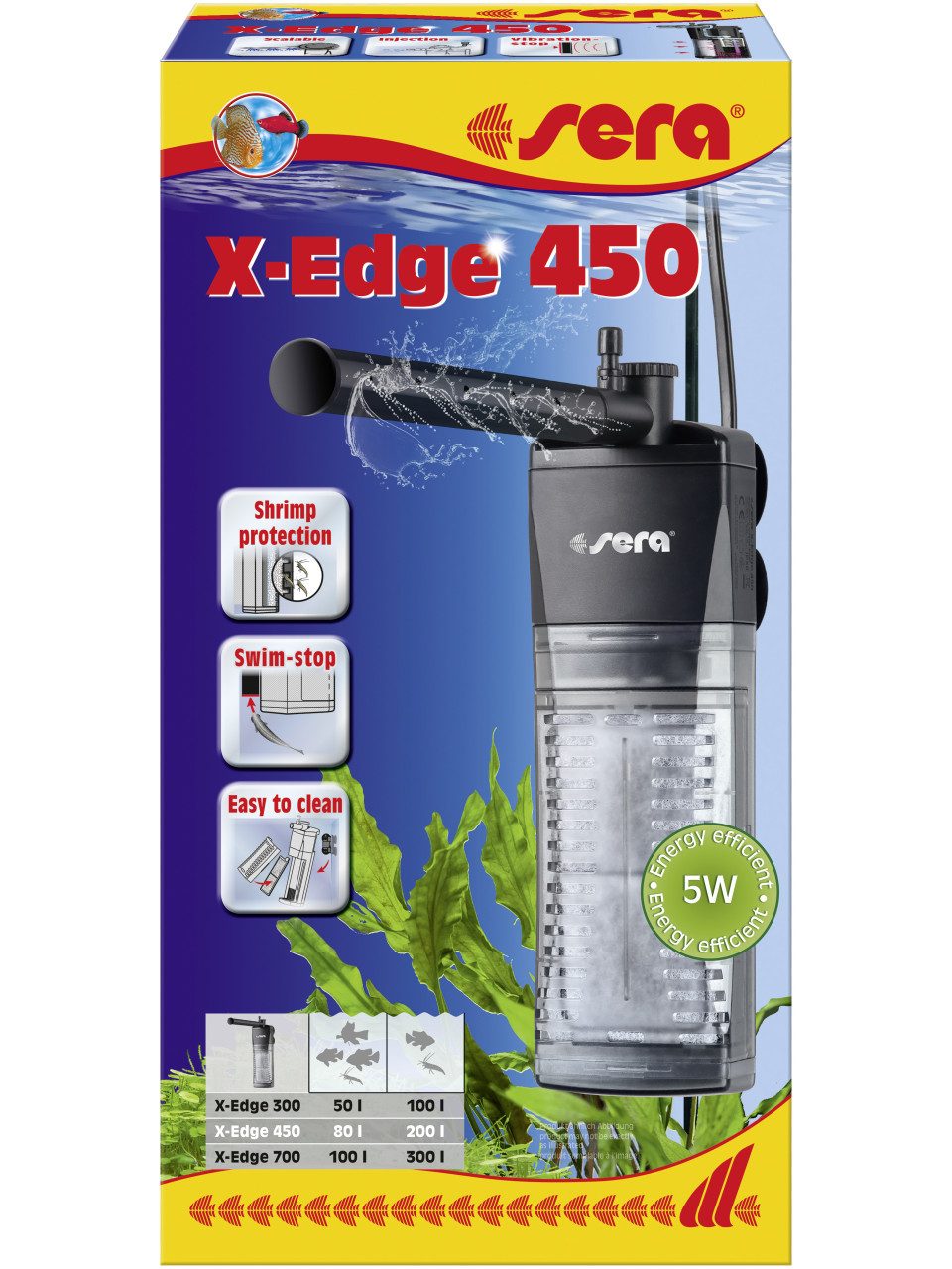 Sera Aquariumfilter Sera Aquarium-Eckfilter X-Edge 450 für Aquarien