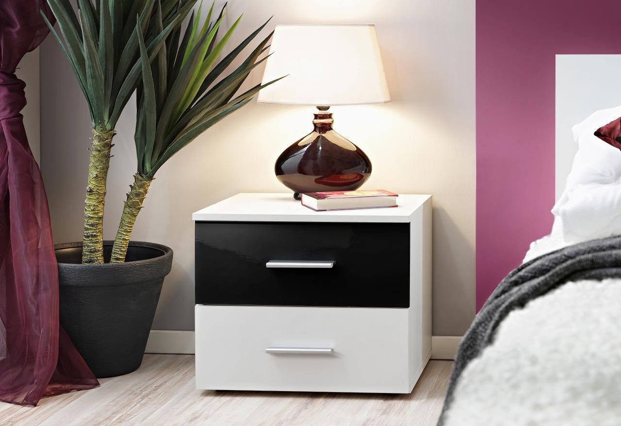 Xlmoebel Nachttisch Eleganter Nachttisch aus Holz in Weiß mit modernem Design (1-St., 1x Nachttisch), Hergestellt in Europa