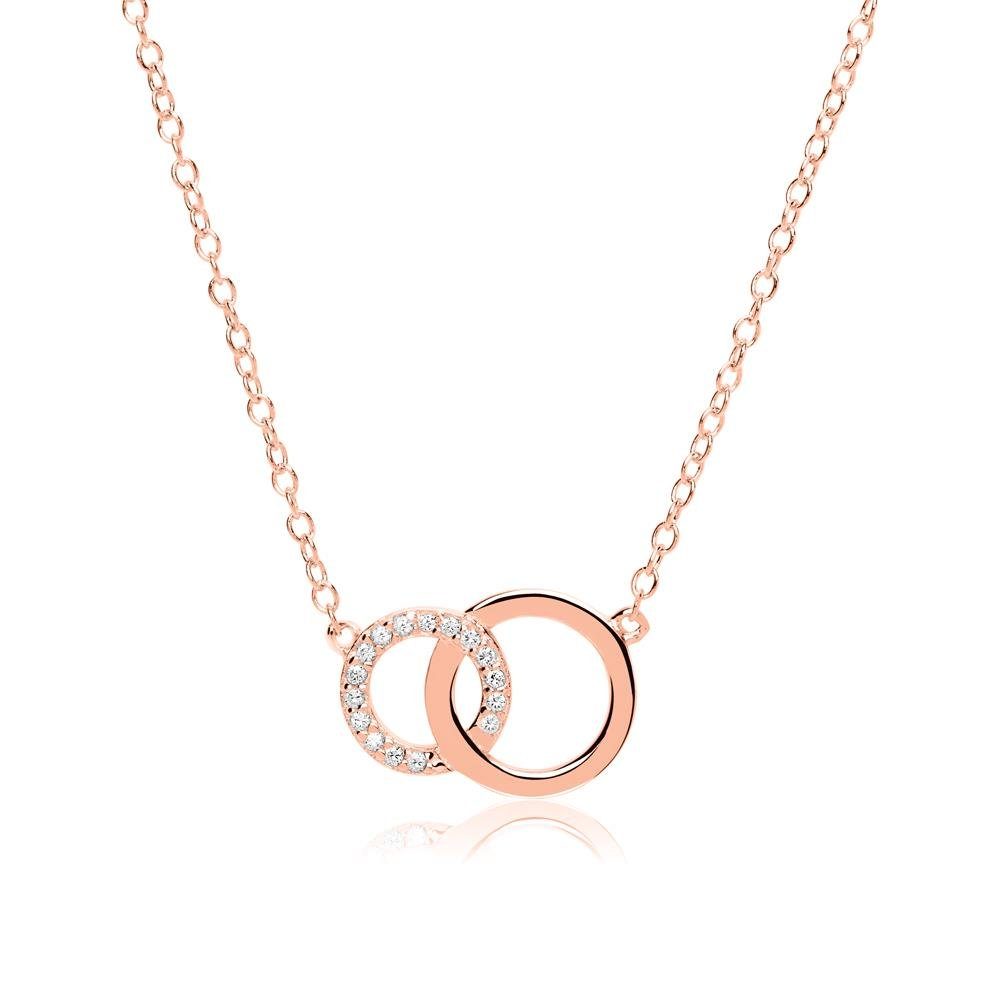 JEWLIX Silberkette JEWLIX Damenkette Kreise 925er Silber rosévergoldet günstig online kaufen