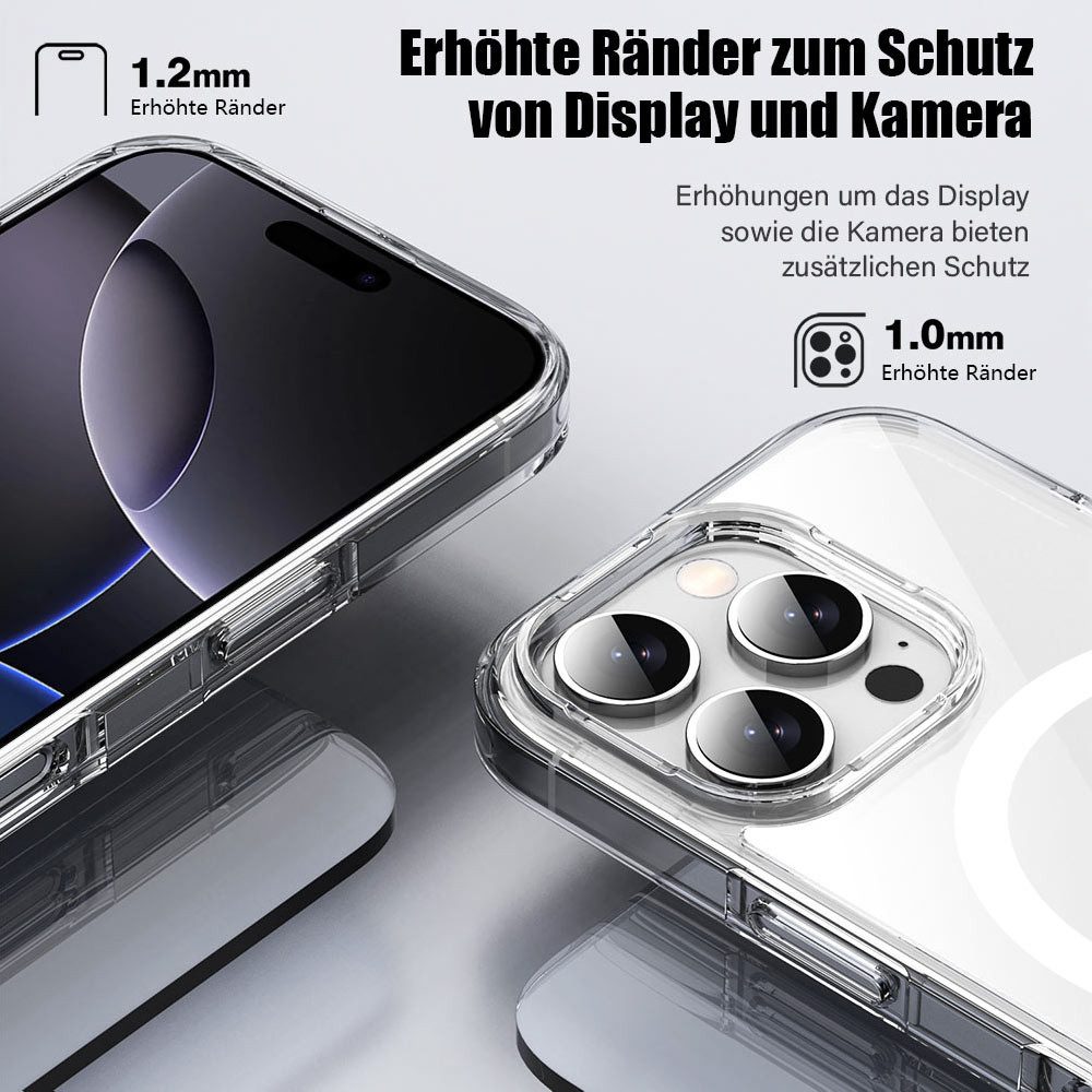 FITSU Handyhülle Durchsichtig für iPhone 16 Pro Hülle Transparent MagSafe kompatibel 6,27 Zoll, Ultraklare Schutzhülle für Apple iPhone 16 Pro Case Hybrid Hülle Cover