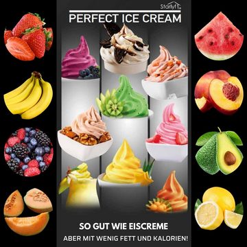 Starlyf Eismaschine Perfect Ice Cream, 120,00 W, Sorbetmaschine, natürliche Eisdesserts, Joghurt und Sorbet, glutenfrei