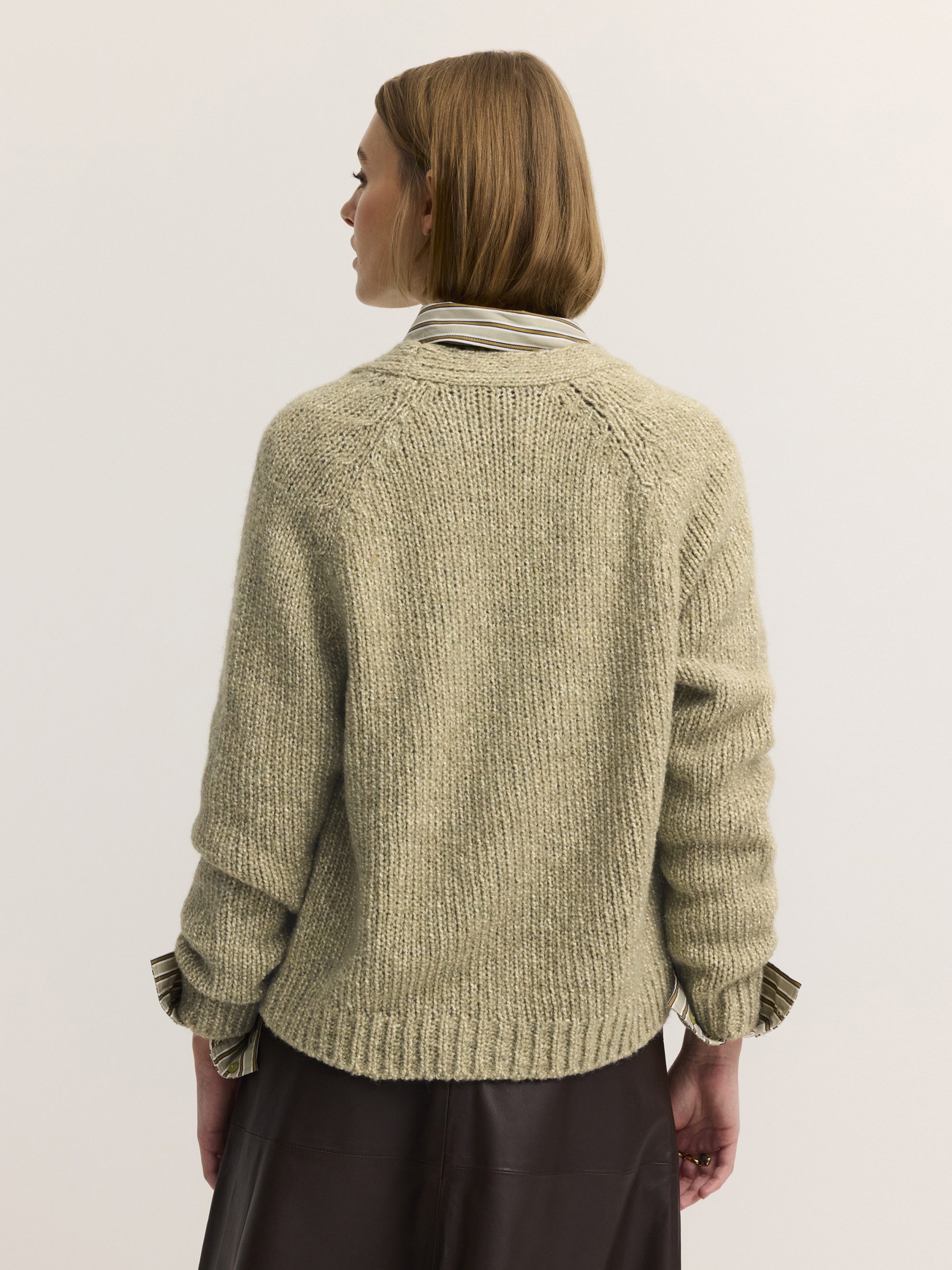 bugatti Cardigan Regular Fit Regular Fit Baumwollmix V-Ausschnitt