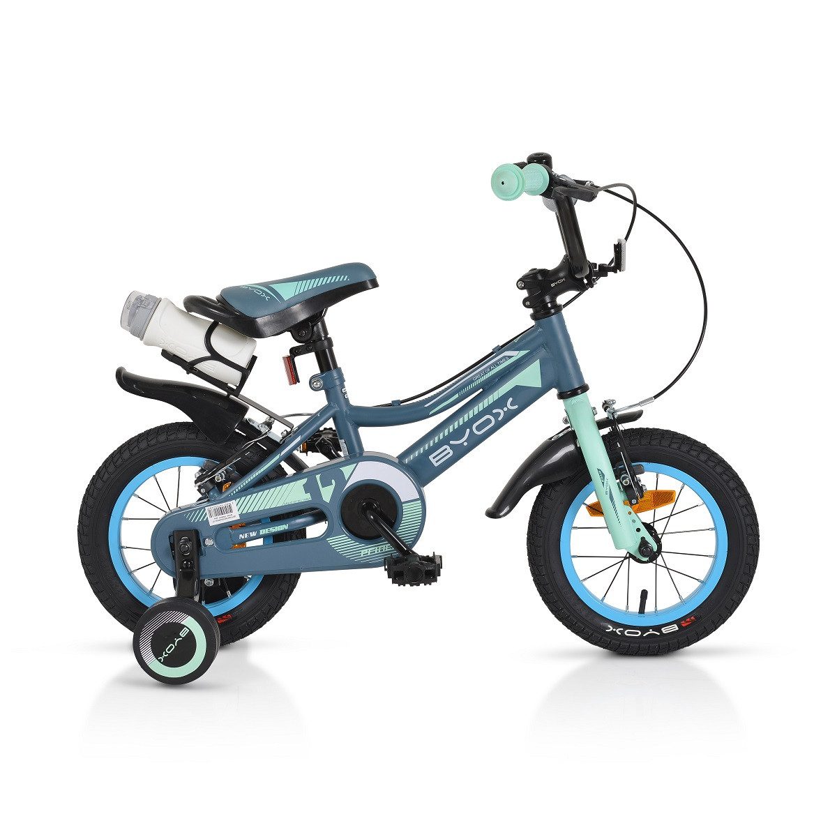 Byox Kinderfahrrad Kinderfahrrad 12 Zoll Prince, 1 Gang 1 Gang, keine, sportliches Design, Stützräder, Kettenschutz