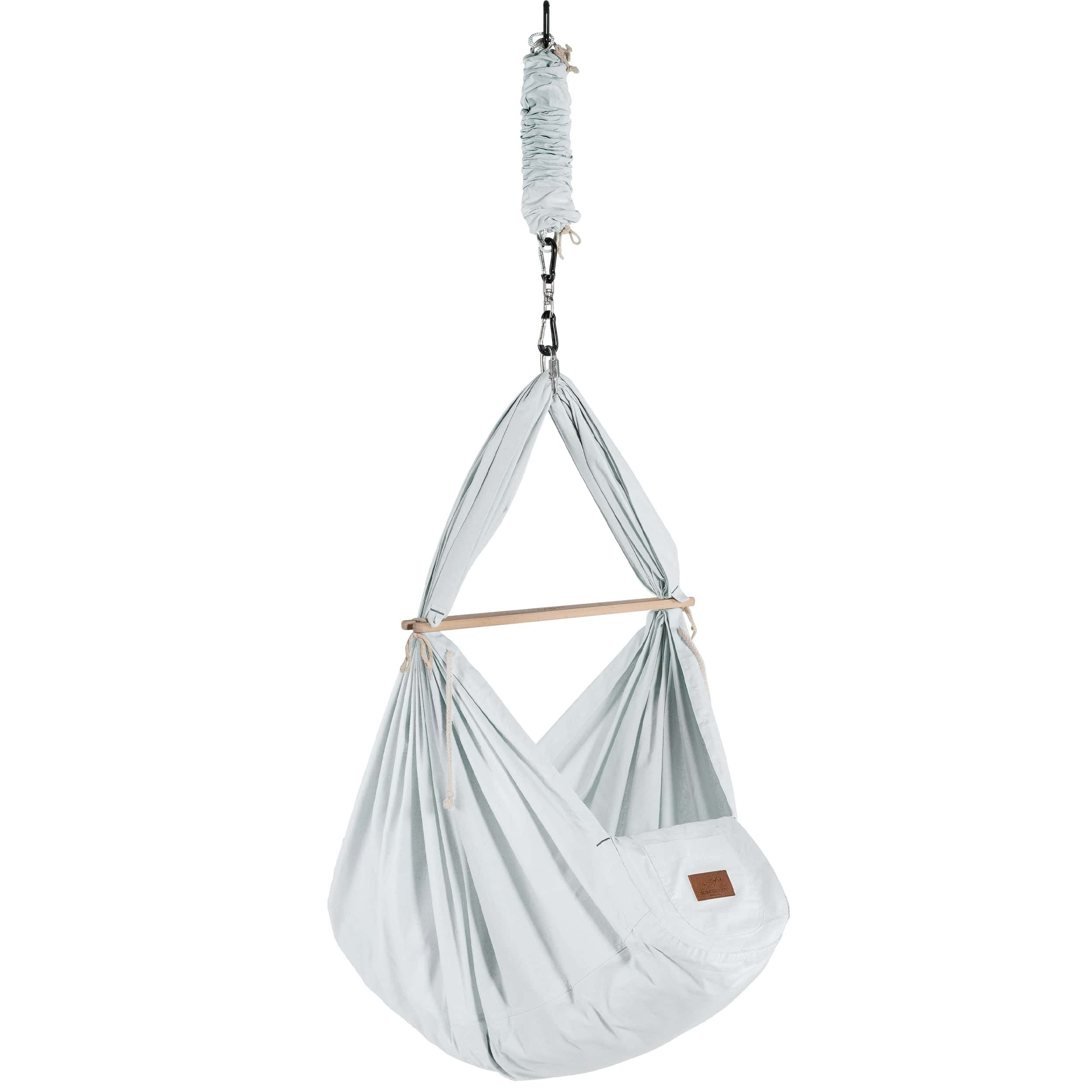 Stubenbett Federwiege Bio AirGrey mit Tipi Anthrazit und Motor