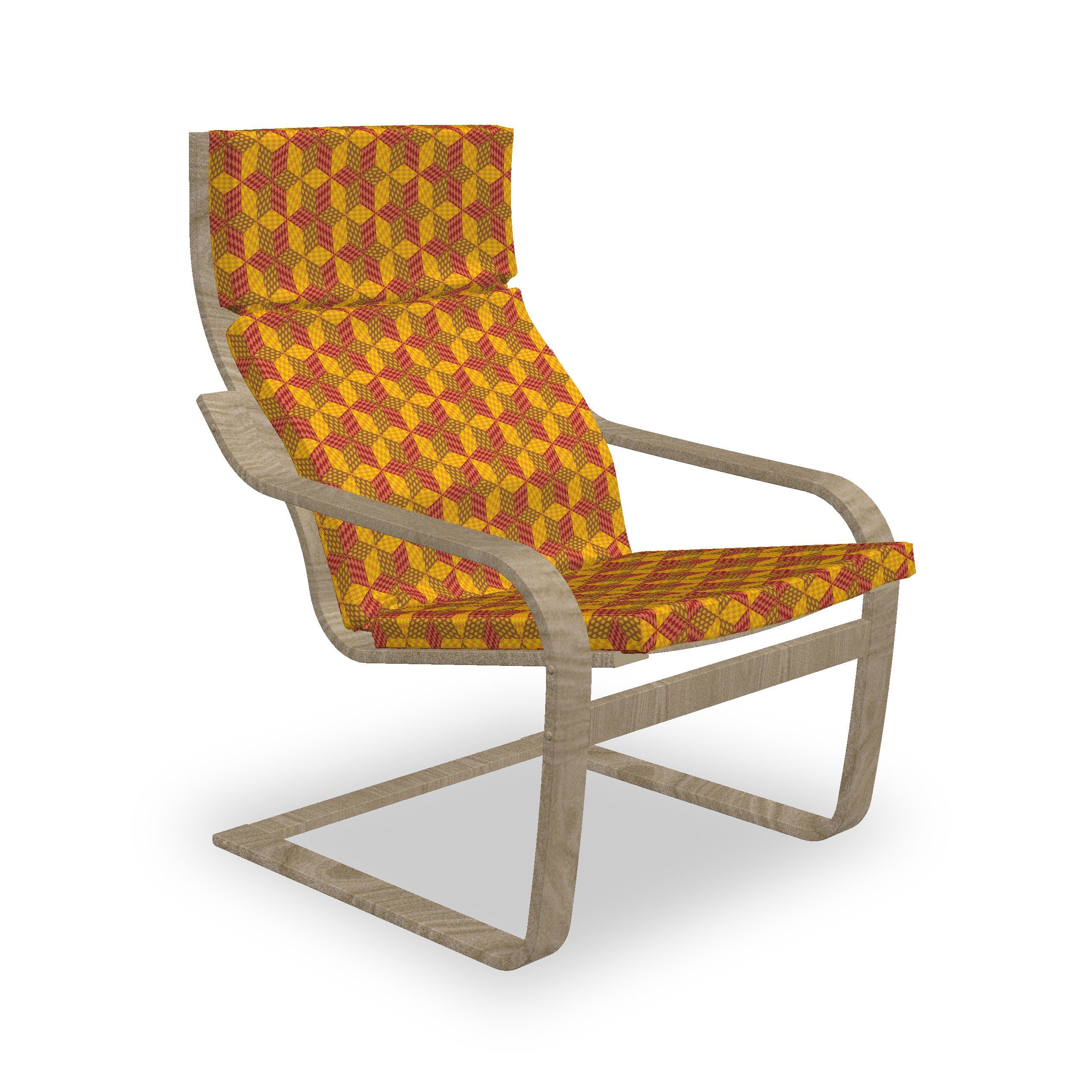 Abakuhaus Stuhlkissen Sitzkissen mit Stuhlkissen mit Hakenschlaufe und Reißverschluss, Geometrisch Modernes Quadrat Und Würfel