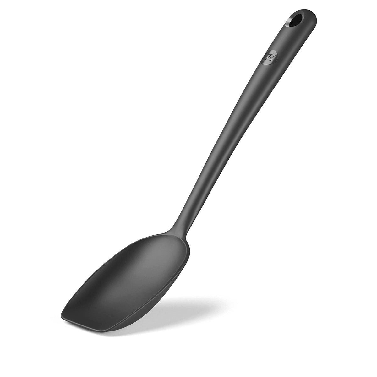 Hoffmann Germany Soßenlöffel Saucenlöffel Silikon Edelstahl 32 cm anthrazit, flexible Lippe, kratzerfrei, spülmaschinengeeignet, 200°C
