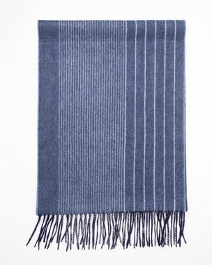MayTree Kaschmirschal zweifarbiger Schal Unisex aus 100% Kaschmir, gewebt gestreift blau, (Stück, 1-St), 100 % Kaschmir