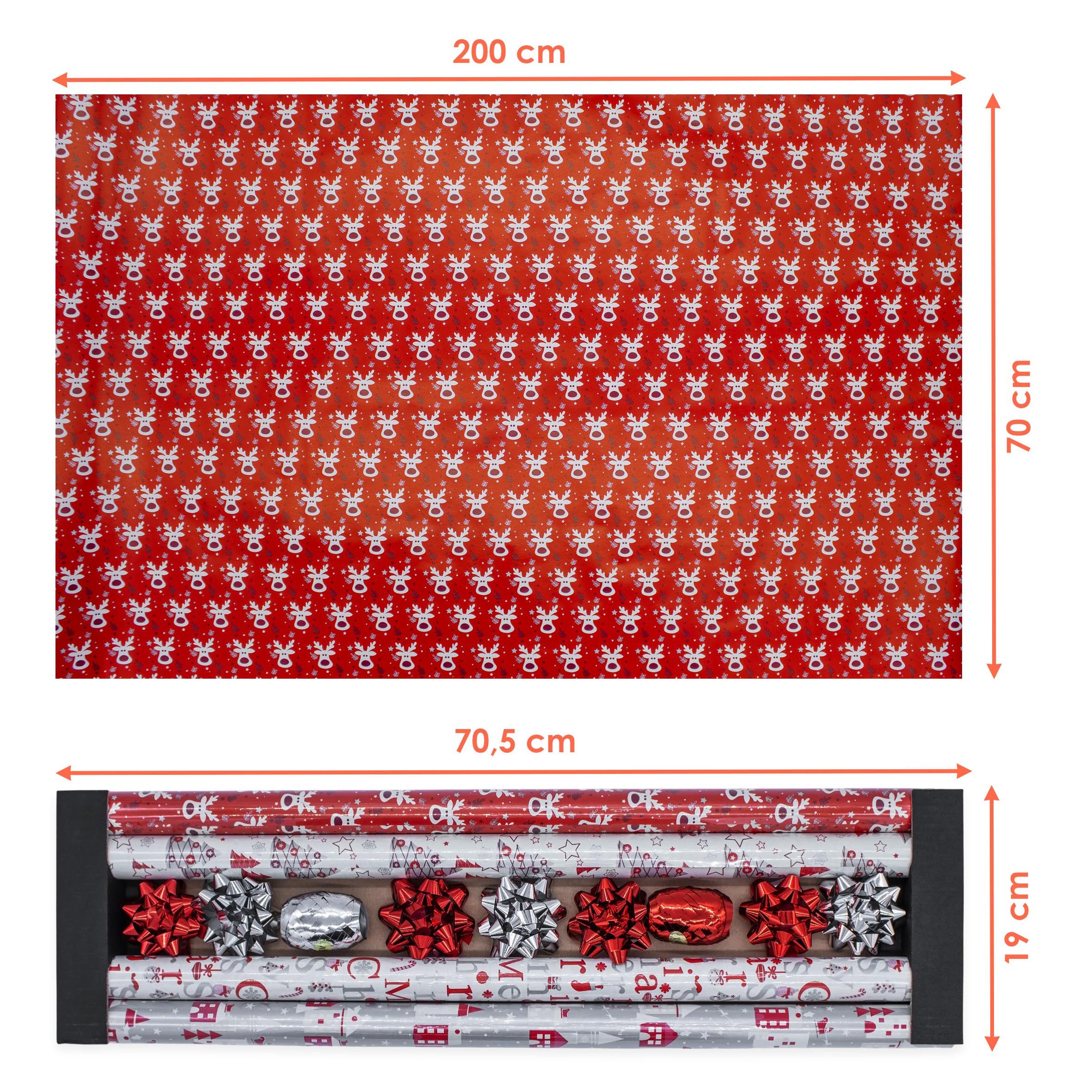 Spetebo Geschenkpapier Geschenkpapier Set sortiert - 13 teilig, Noname (13St), Motiv: Weihnachten