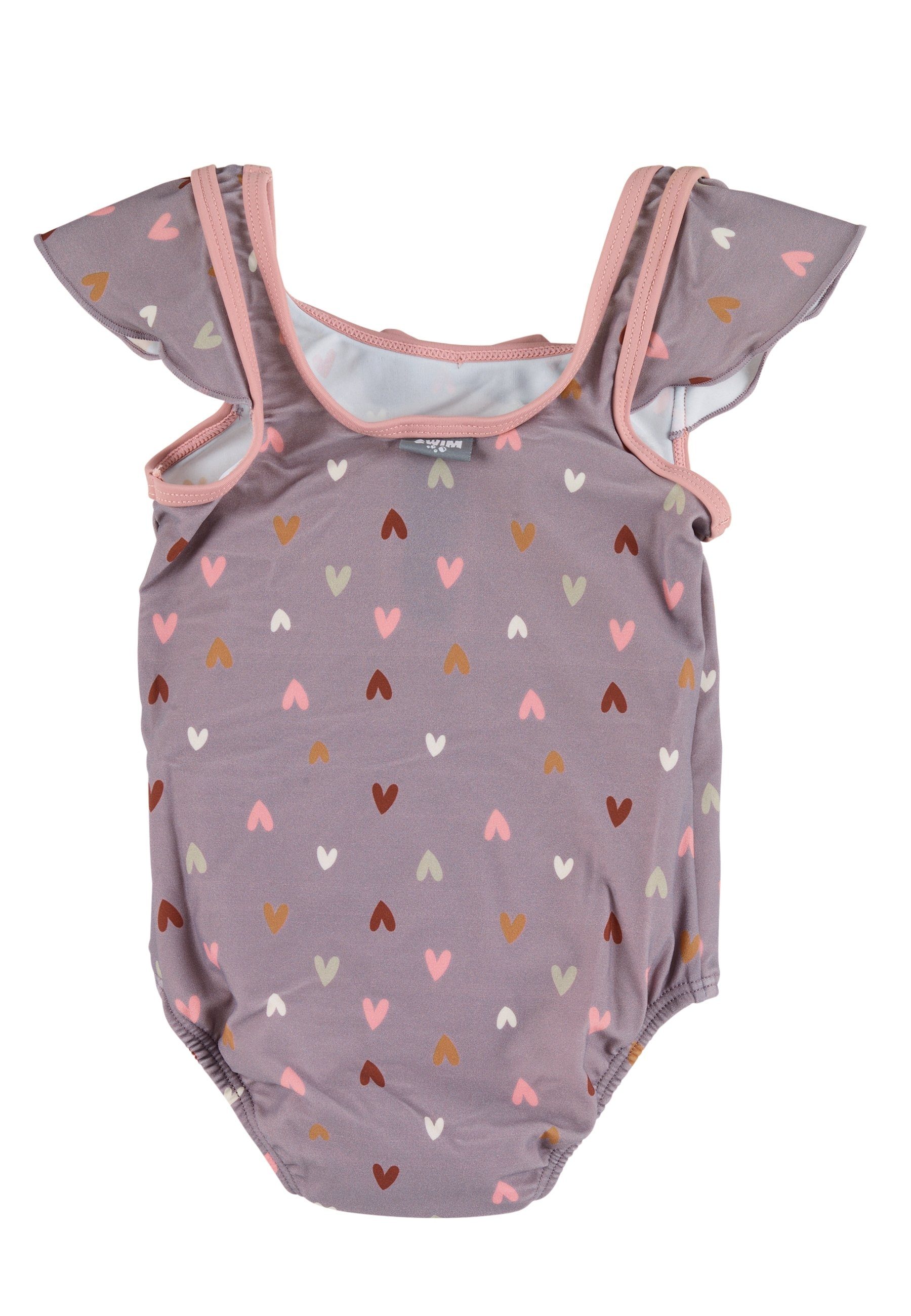 Sterntaler® Badeanzug UV-Schutz 50+ Badeanzug Herz (1-St., Kinderbadeanzug mit eingenähter Windelhose, Schwimmshirt) Schwimmanzug mit Zierschleife und Flügelärmeln, Baby Badeanzug