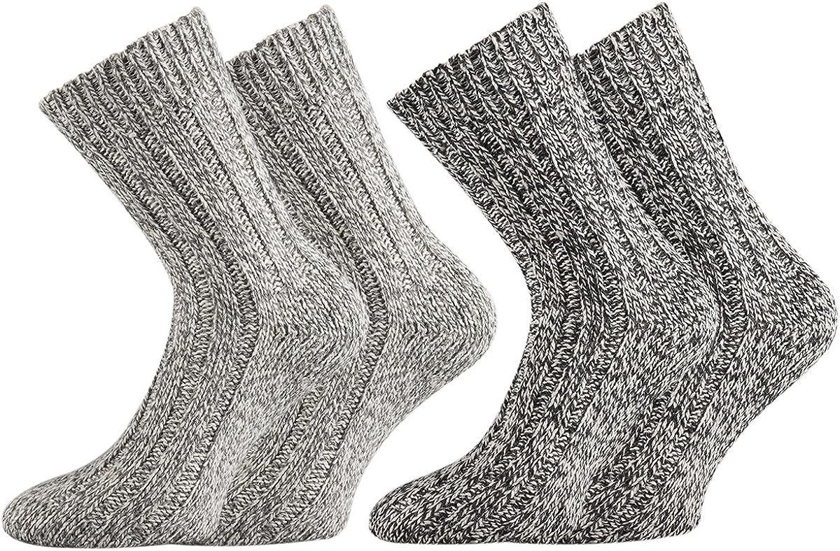 Norwegersocken 2 Paar superweiche Norweger-Socken Wollsocken für Damen & Herren