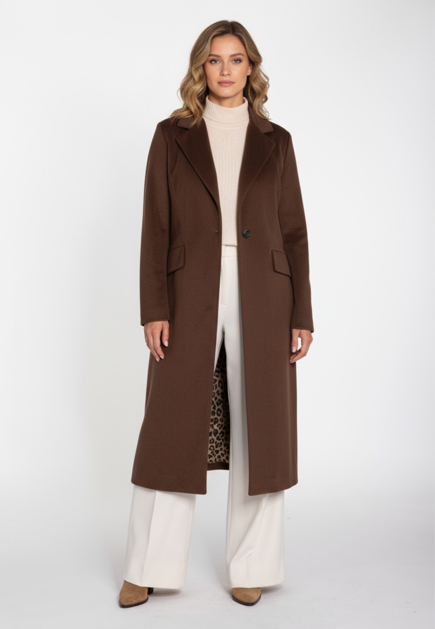 RICANO Langmantel Grazia Damenmantel mit seitlichem Schlitz und zwei Patten günstig online kaufen