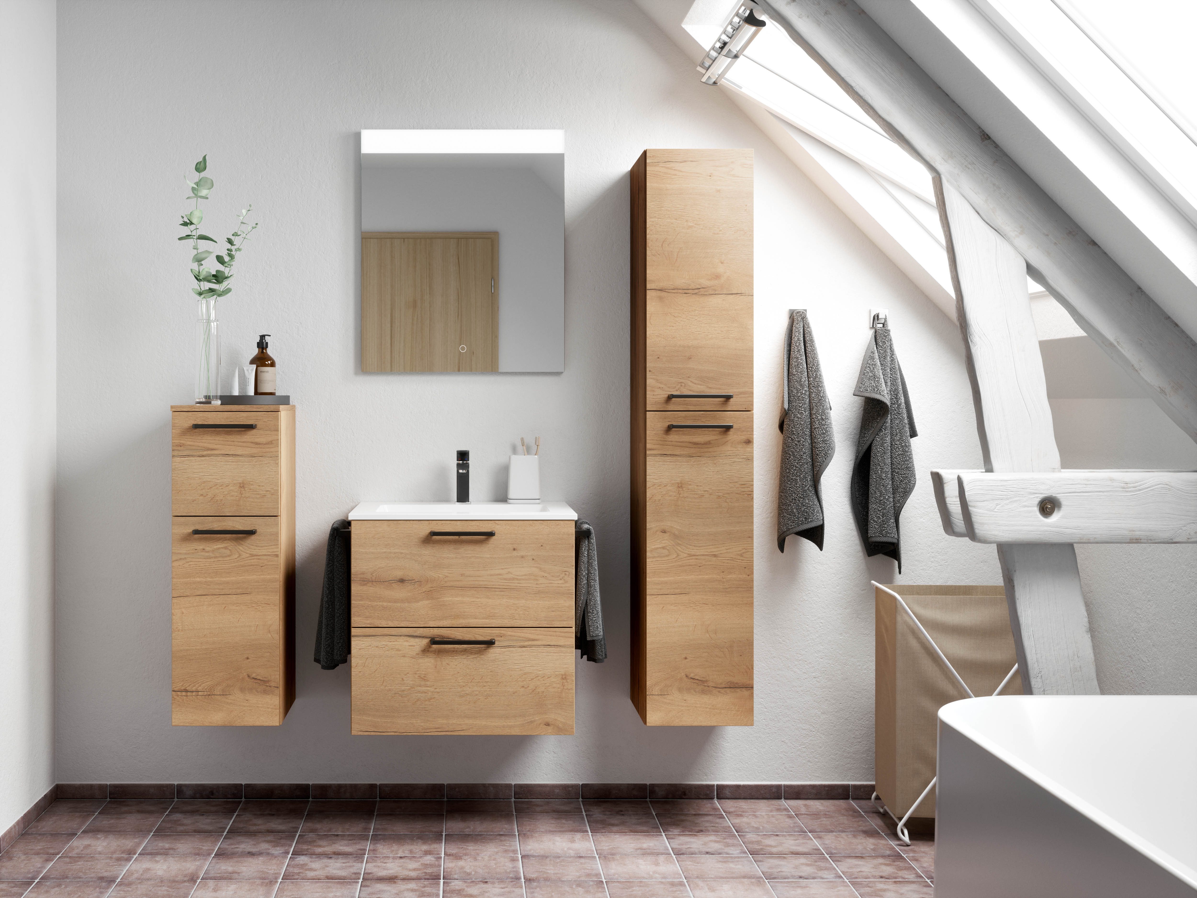 nobilia® Badmöbel-Set Tolvina, (4-St., vormontiert, mit günstig online kaufen
