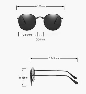 AquaBreeze Sonnenbrille Runde Vintage Polarisierte Sonnenbrille (für Frauen Männer) Klassische Retro Metallrahmen Sonnenbrille Rundschreiben